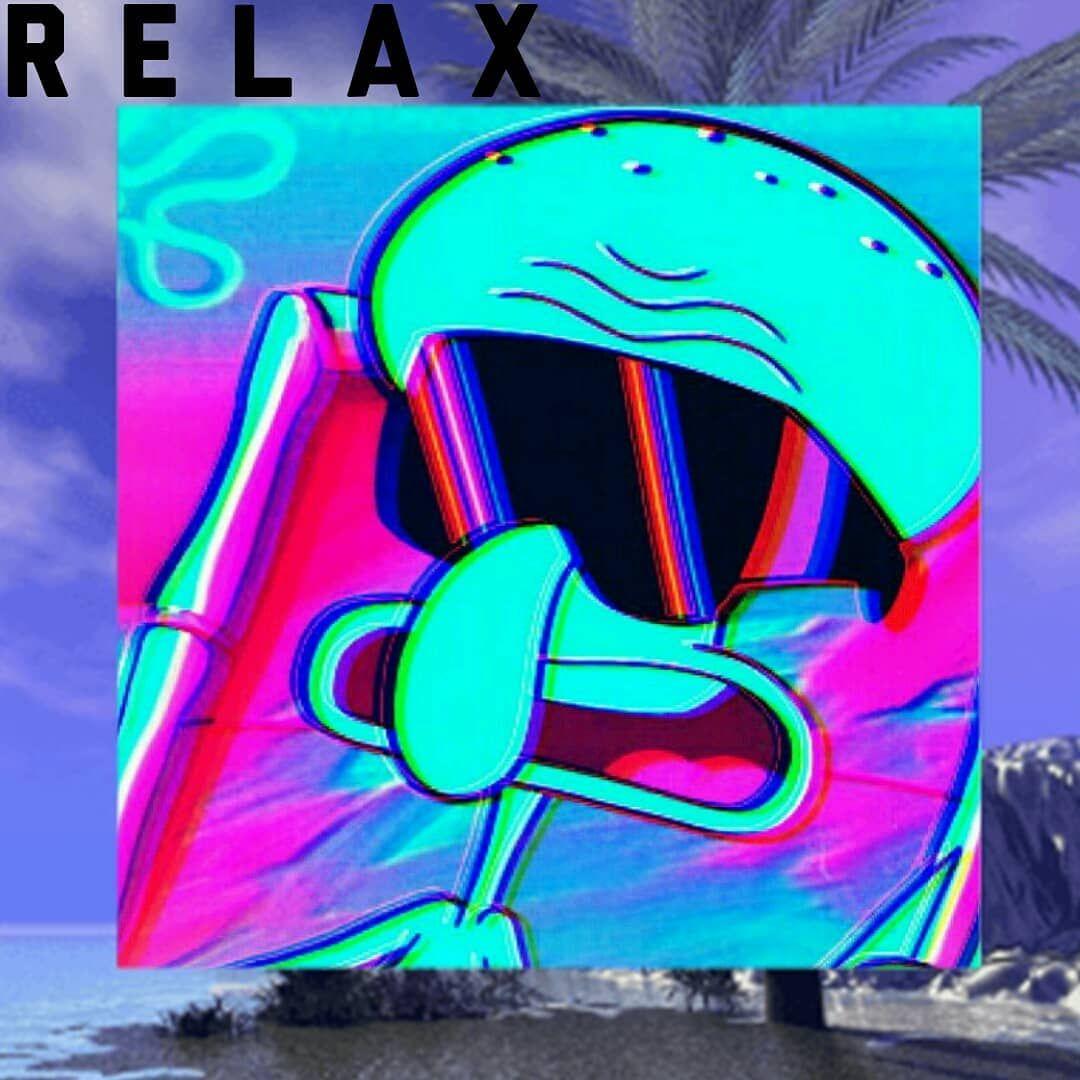 1080x1080 Glitch wallpaper, Squidward