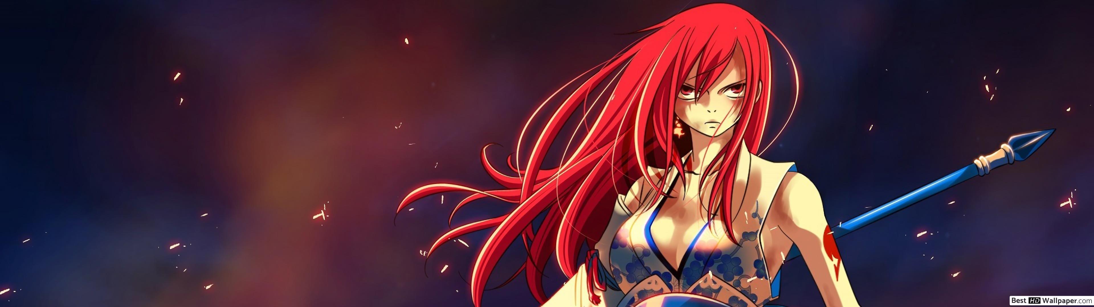 3840x1080 1080p Erza Scarlet Wallpaper HD Gambarku.