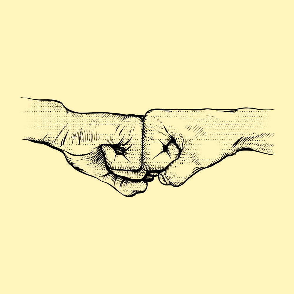1000x1000 Free Art hands doing a fist bump