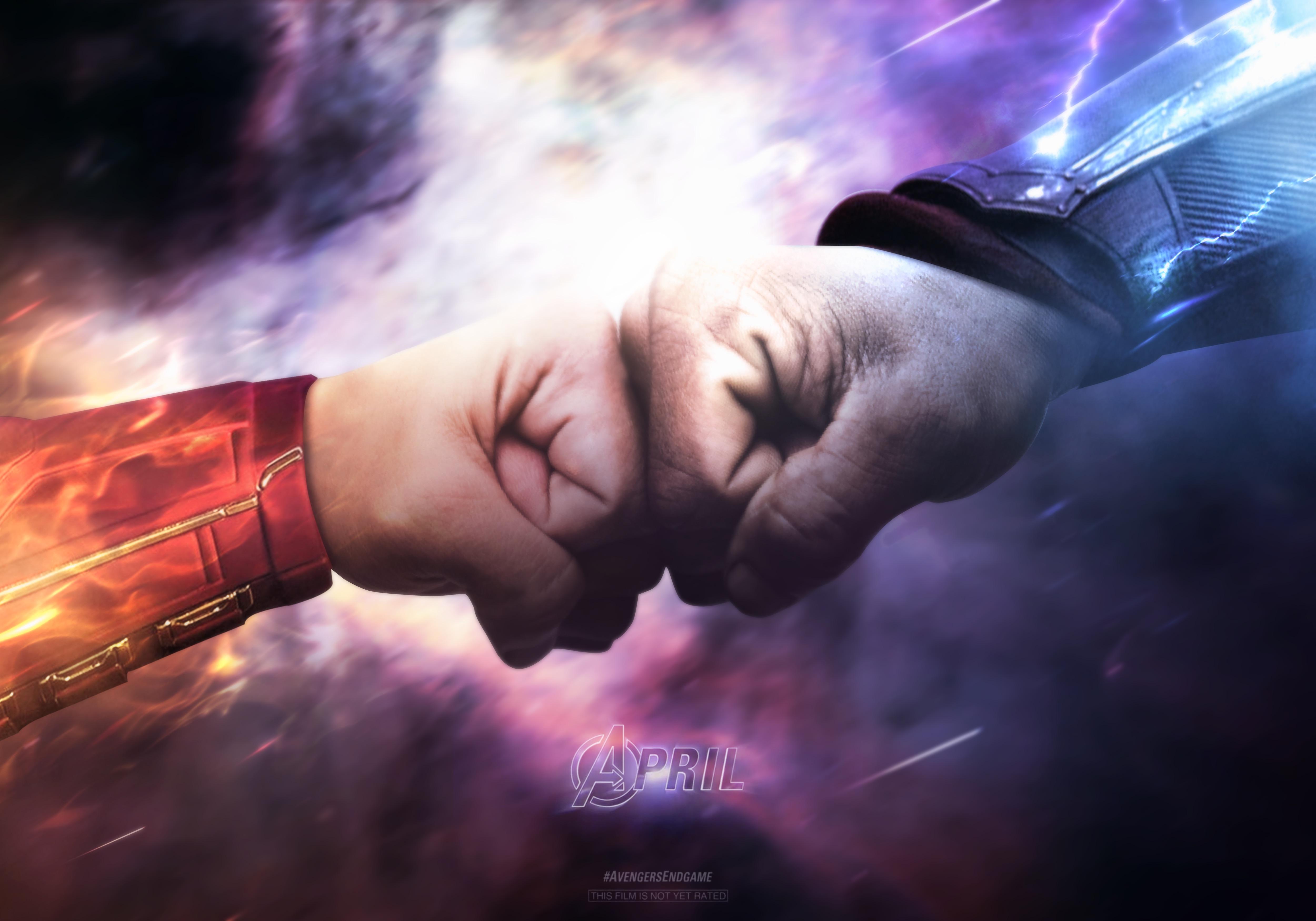 5000x3500 A friendly fist bump between Captain Marvel and Thor, inspired by the Endgame purple theme. Wanted to make something cool after seeing the two together in the latest trailer