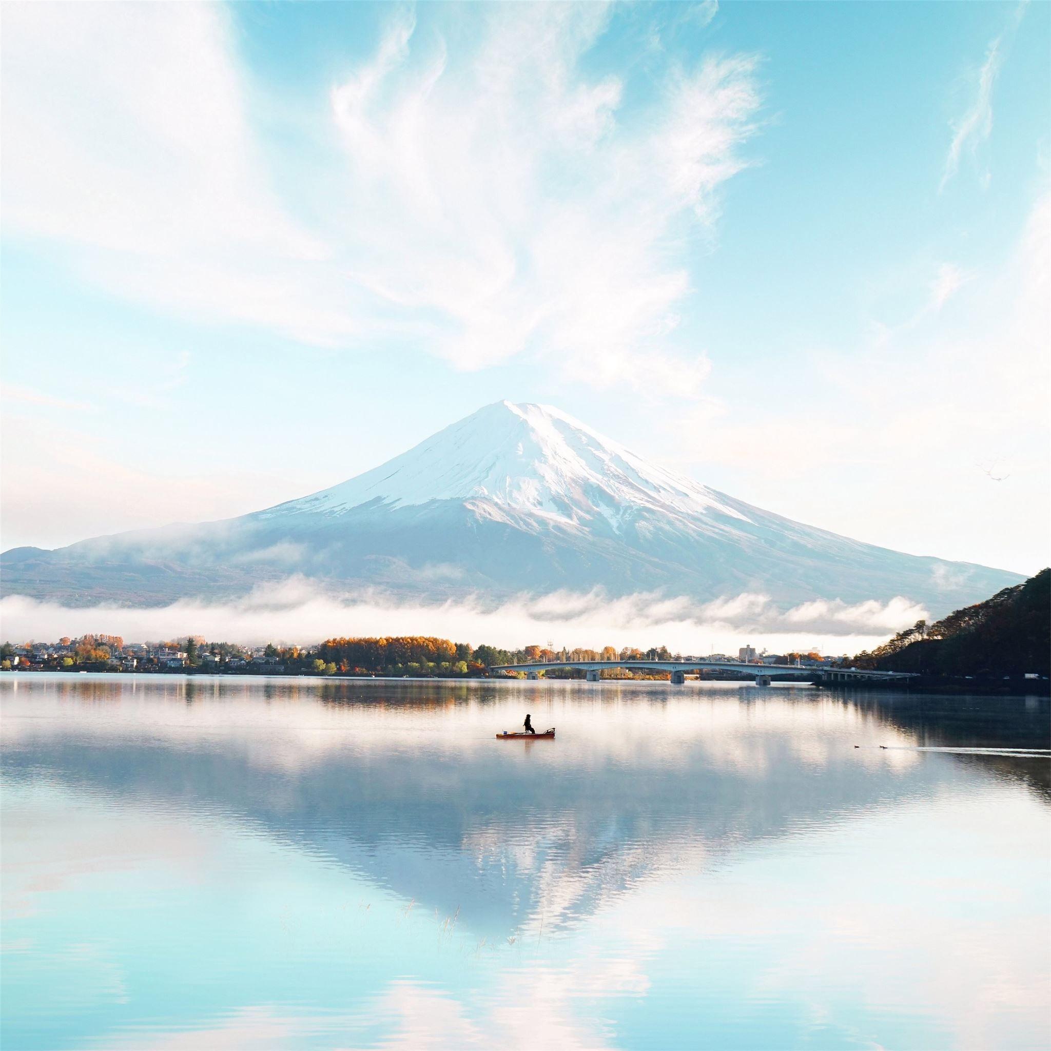 2048x2048 mount fuji blue bright day 4k iPad Pro .