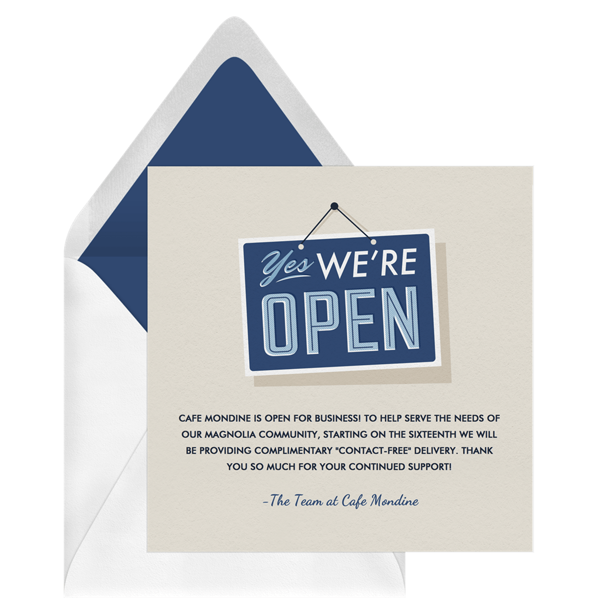 1200x1200 Open For Business Business Announcement