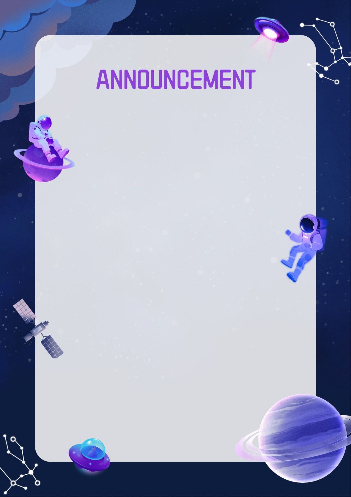 1131x1600 Free customizable and printable space poster templates