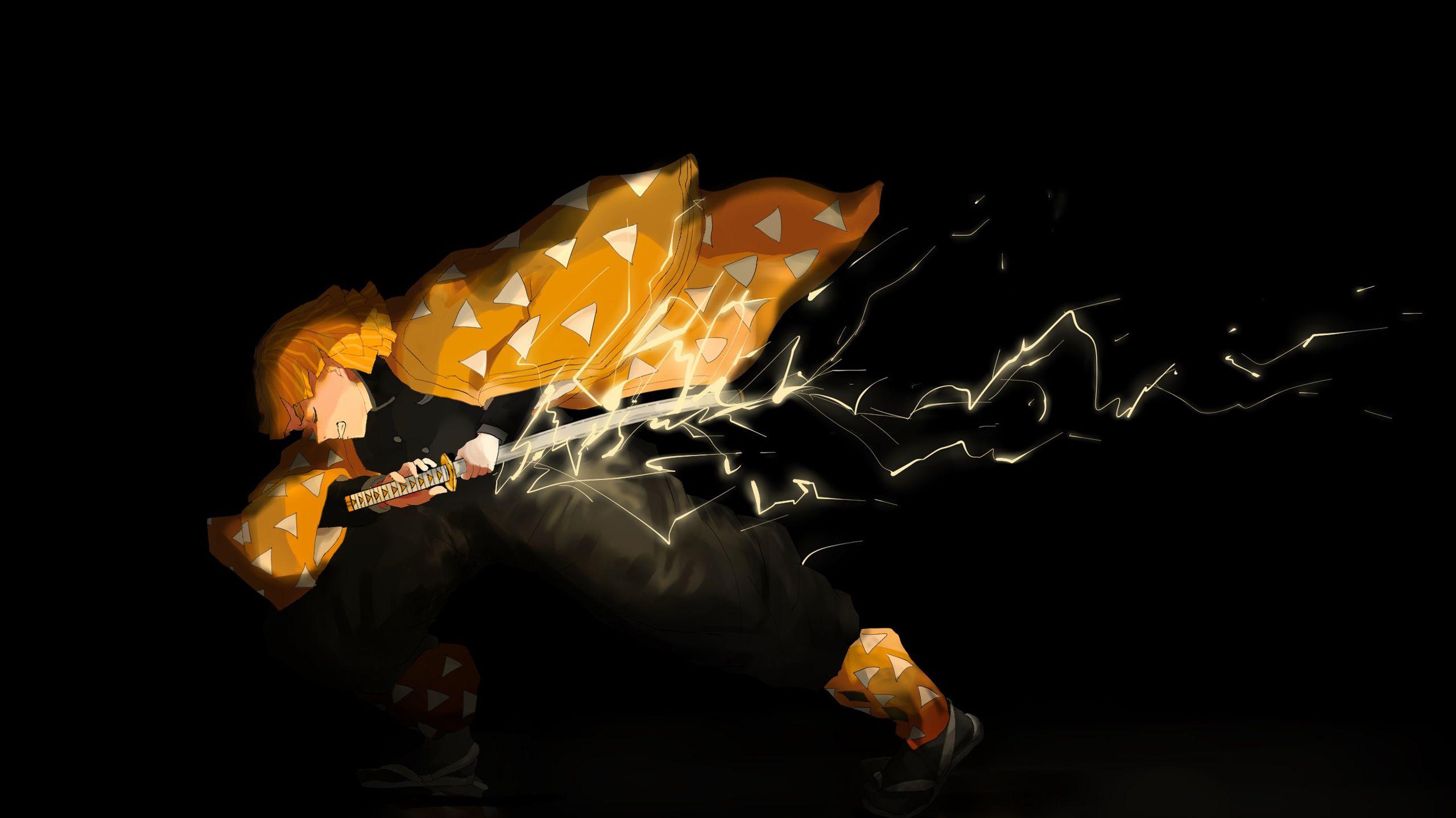 2560x1440 Demon Slayer Zenitsu Agatsuma With .hdwallpaper.in