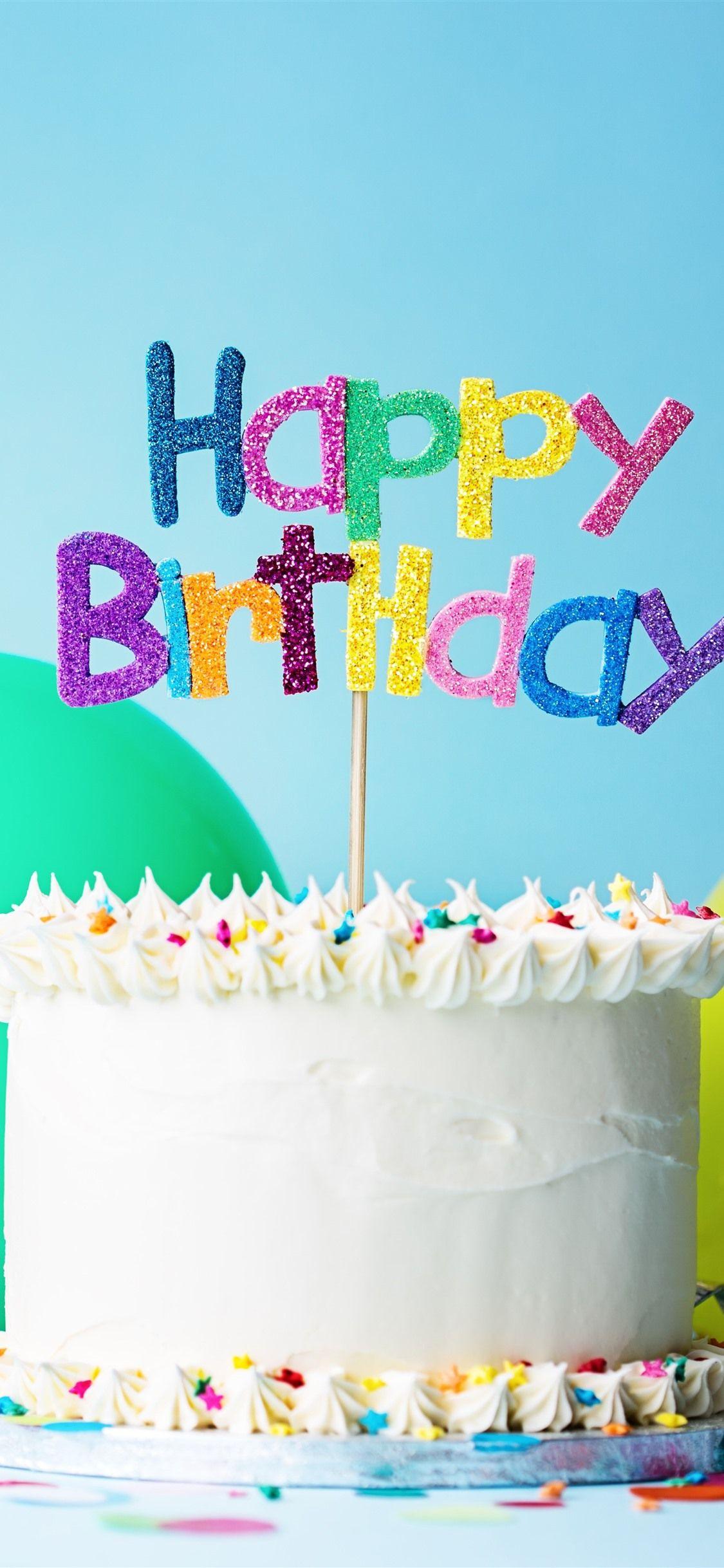 1125x2436 Happy Birthday, Cake, Hat, Balloon .best