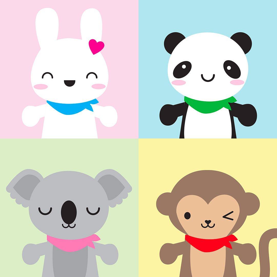1080x1080 Super Cute Kawaii Mascots Wallpaper .