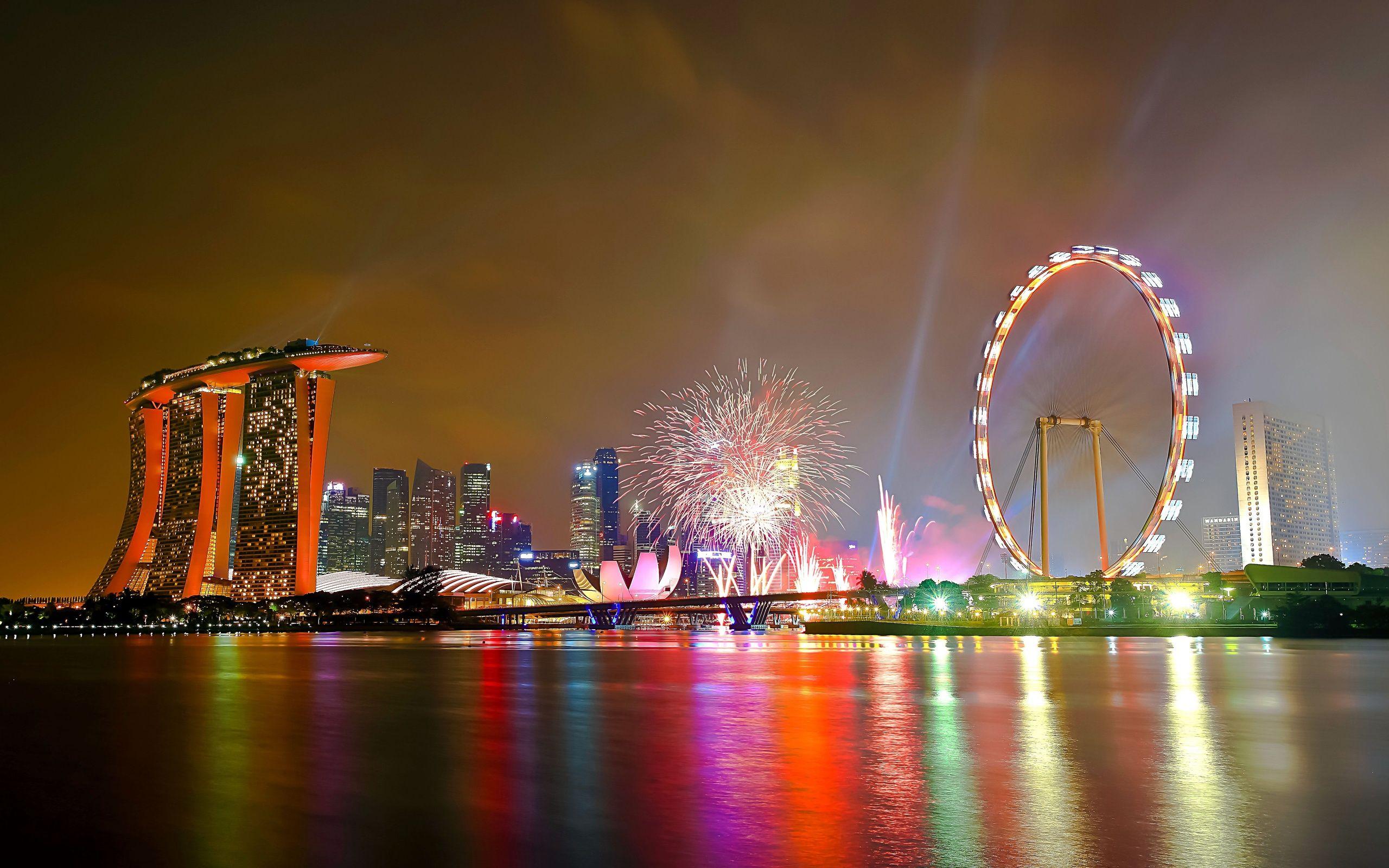 2560x1600 National Day Parade Singapore fireworks .