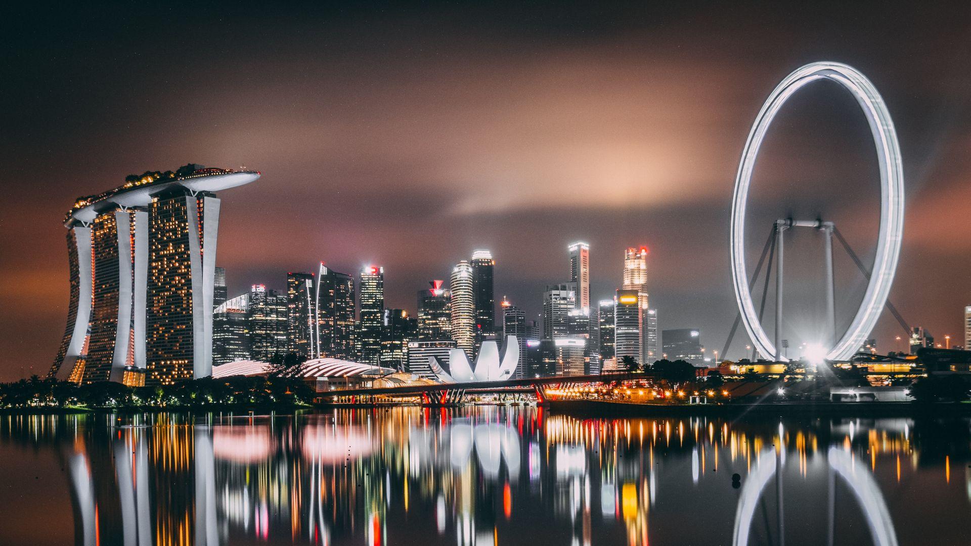 1920x1080 Singapore Skyscrapers At Shore Download .