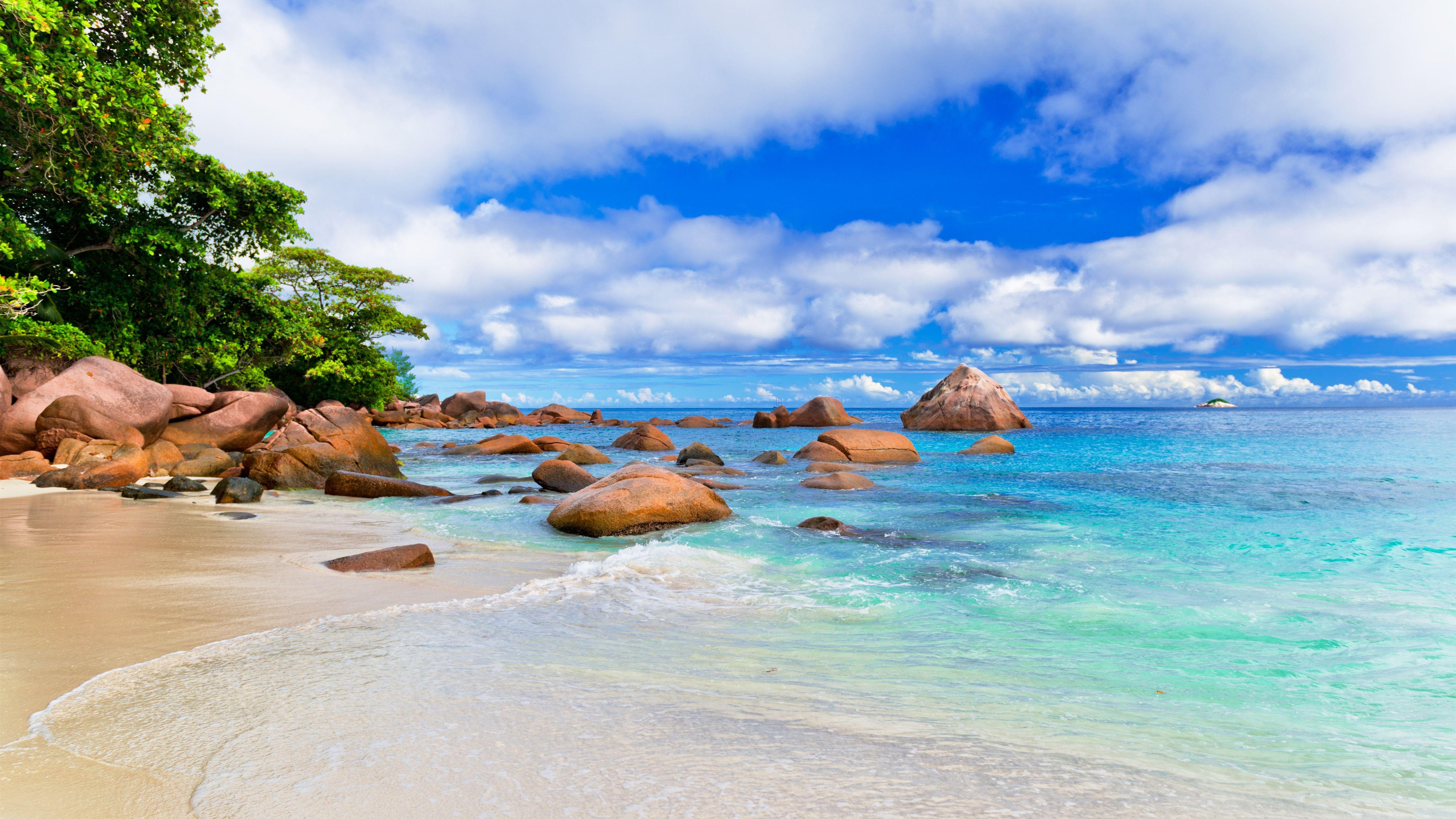 5120x2880 Wallpaper Tropical, Island, Trees, Sea .
