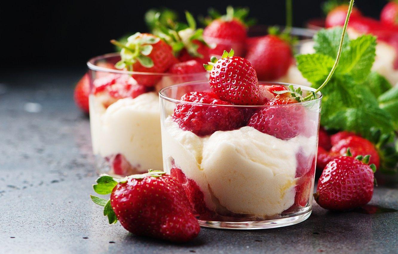 1332x850 Wallpaper berries, strawberry, ice .