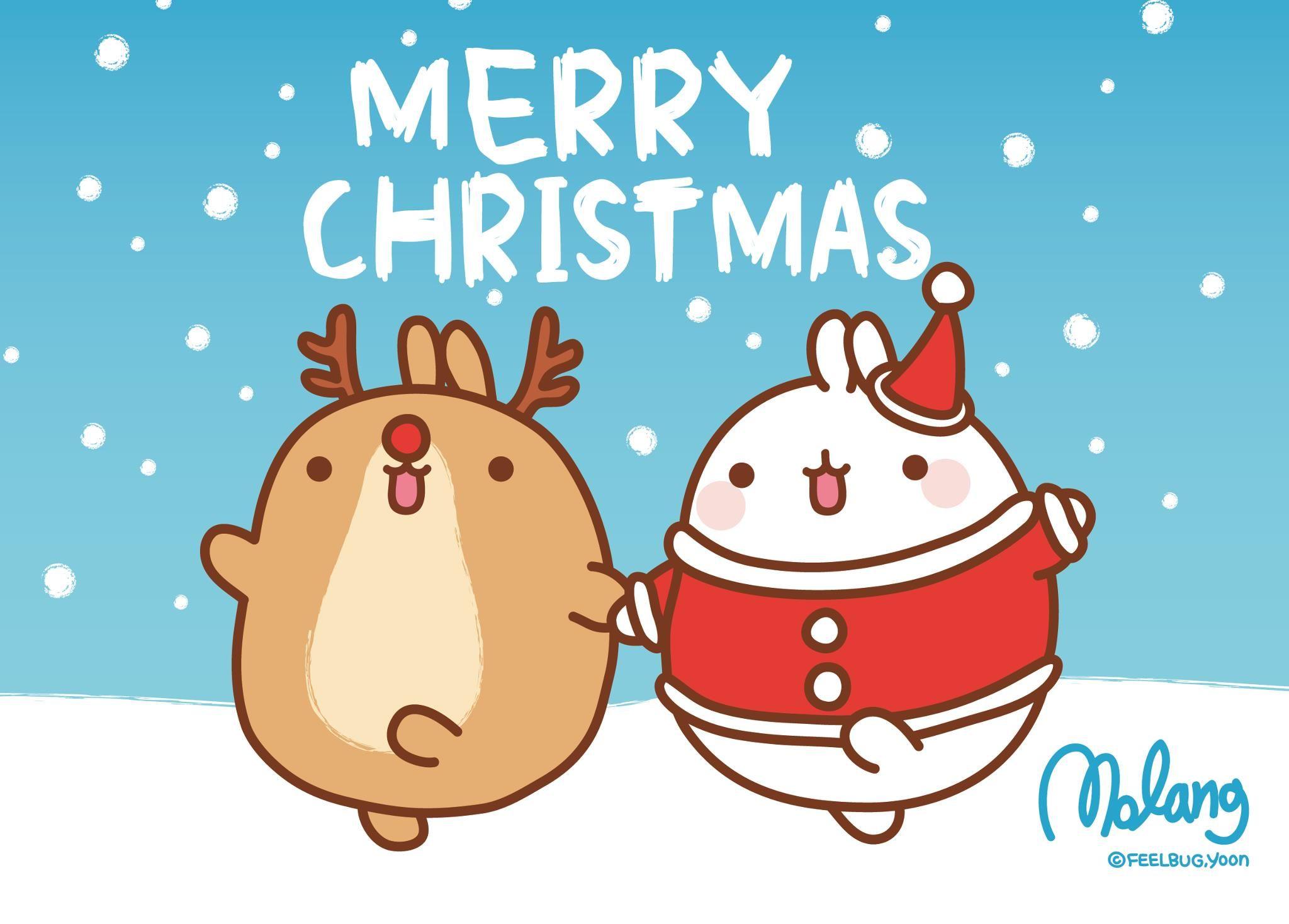 Molang Christmas  Imagenes de navidad kawaii Dibujos bonitos Dibujos  kawaii