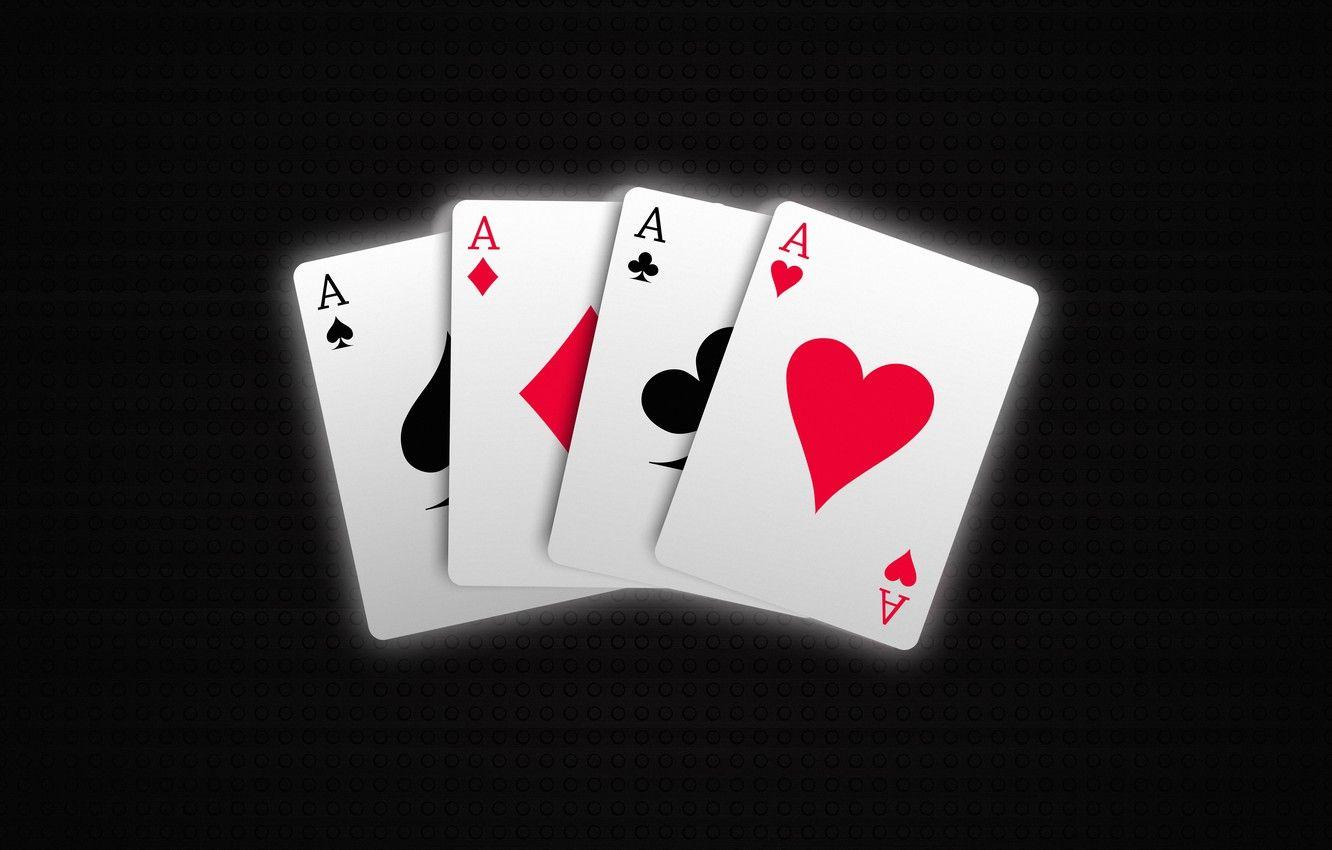 1332x850 Wallpaper Minimalism, Heart, Card, Aces .