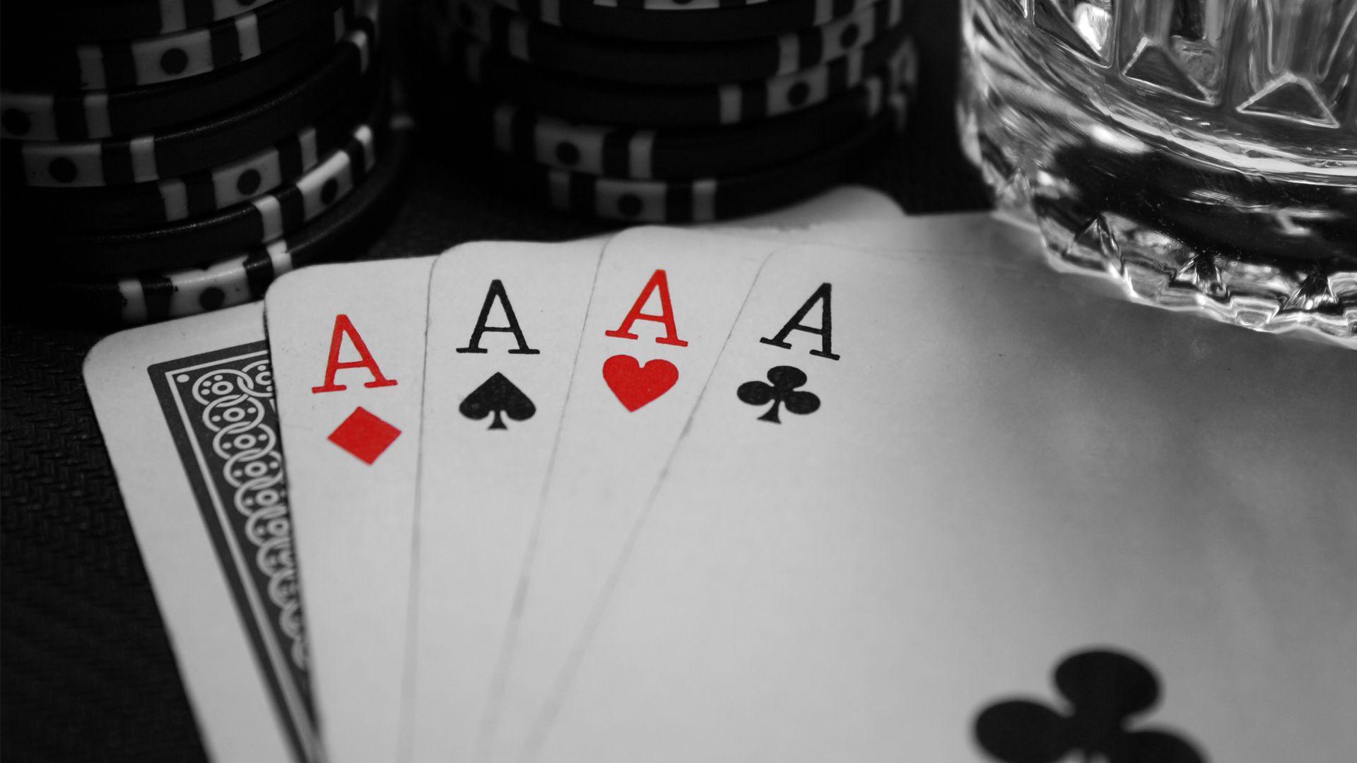 1920x1080 Free download Poker cards ace black .
