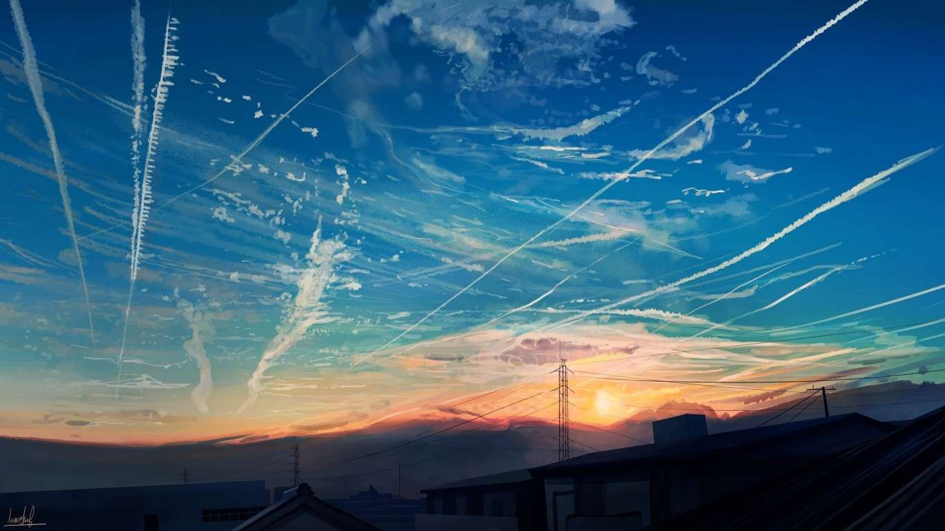 1366x768 Sunset HD Wallpaper For