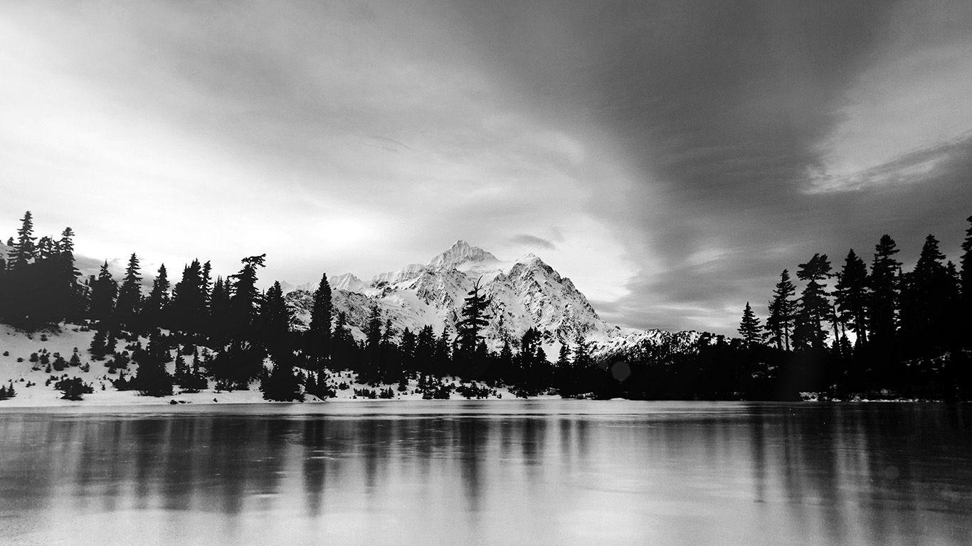 1366x768 Frozen Lake Winter Snow Wood .