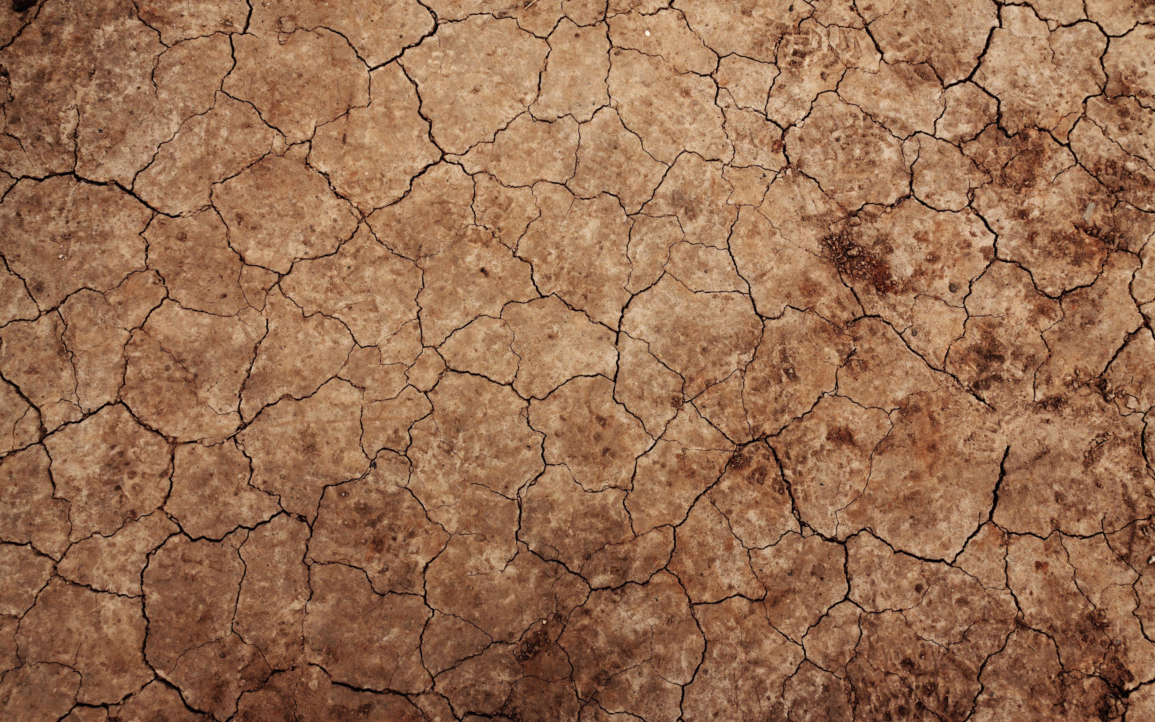 3840x2400 Download wallpaper dried soil texture .