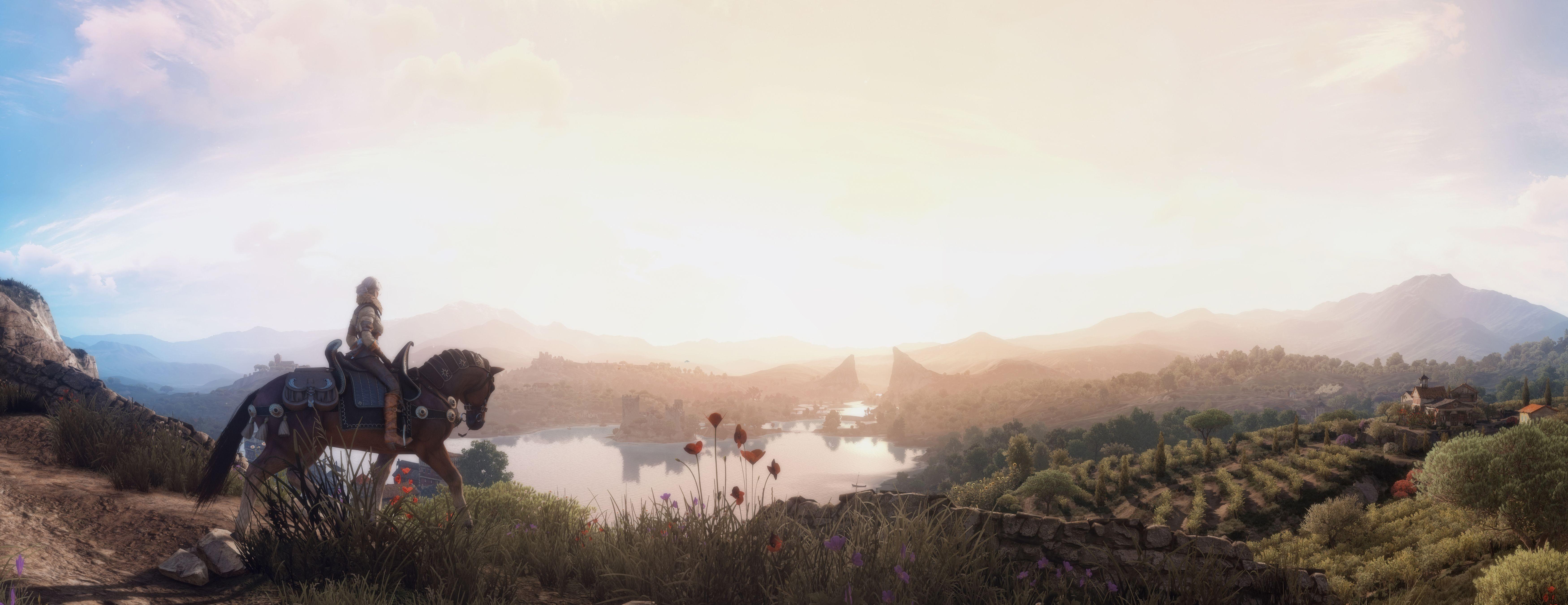 7000x2700 Ciri The Witcher Meadow Sunrise The .