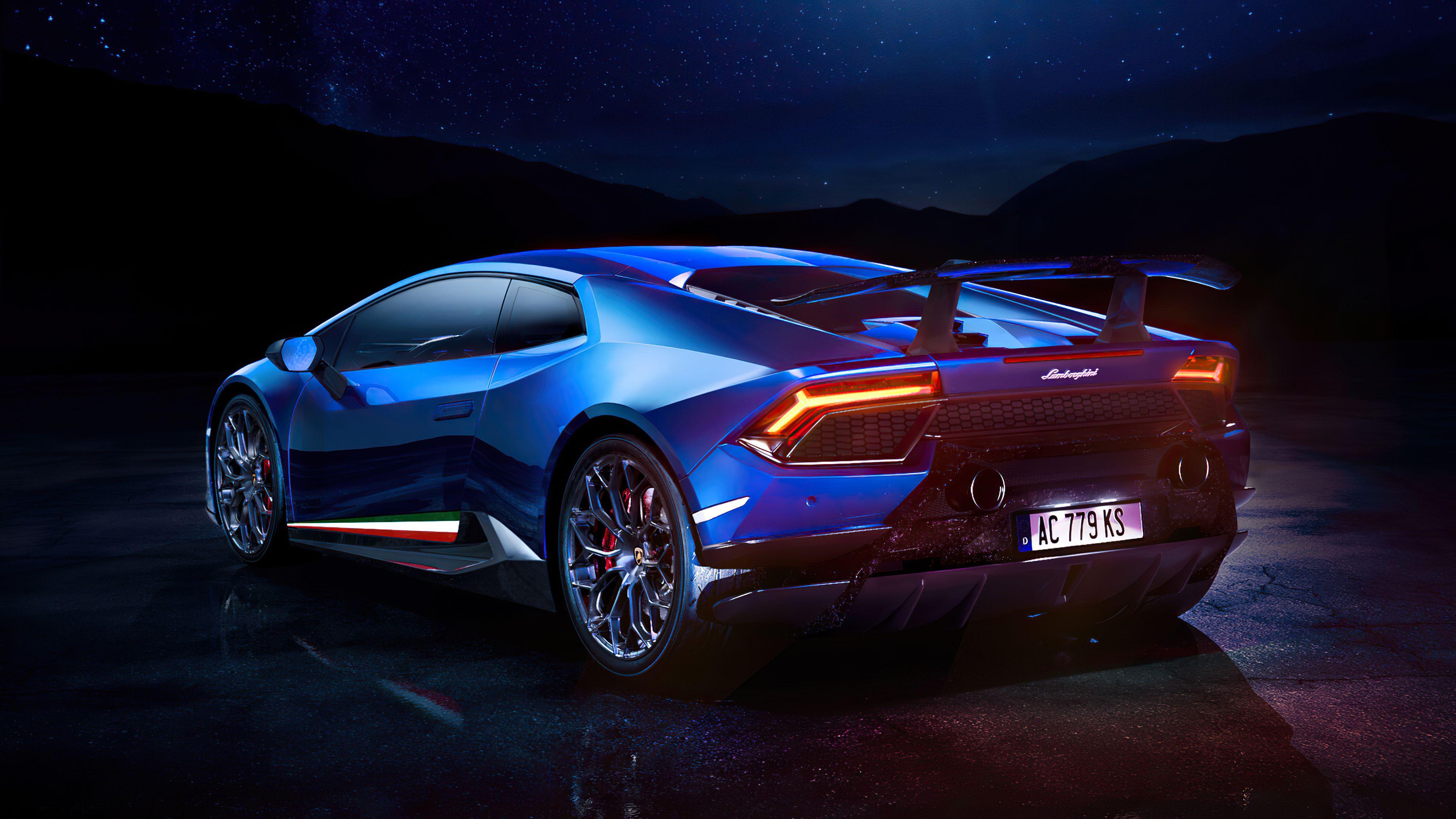 3840x2160 Blue Lamborghini Huracan 4k Rear, HD Cars, 4k Wallpaper, Image, Background, Photo and Picture