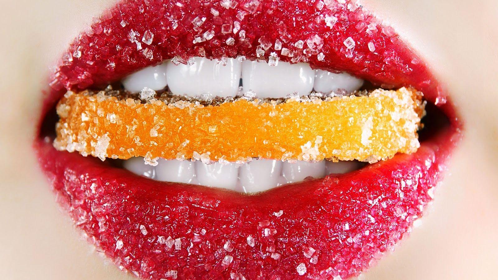 1600x900 Free download Coated Lips Sugar Fruit .