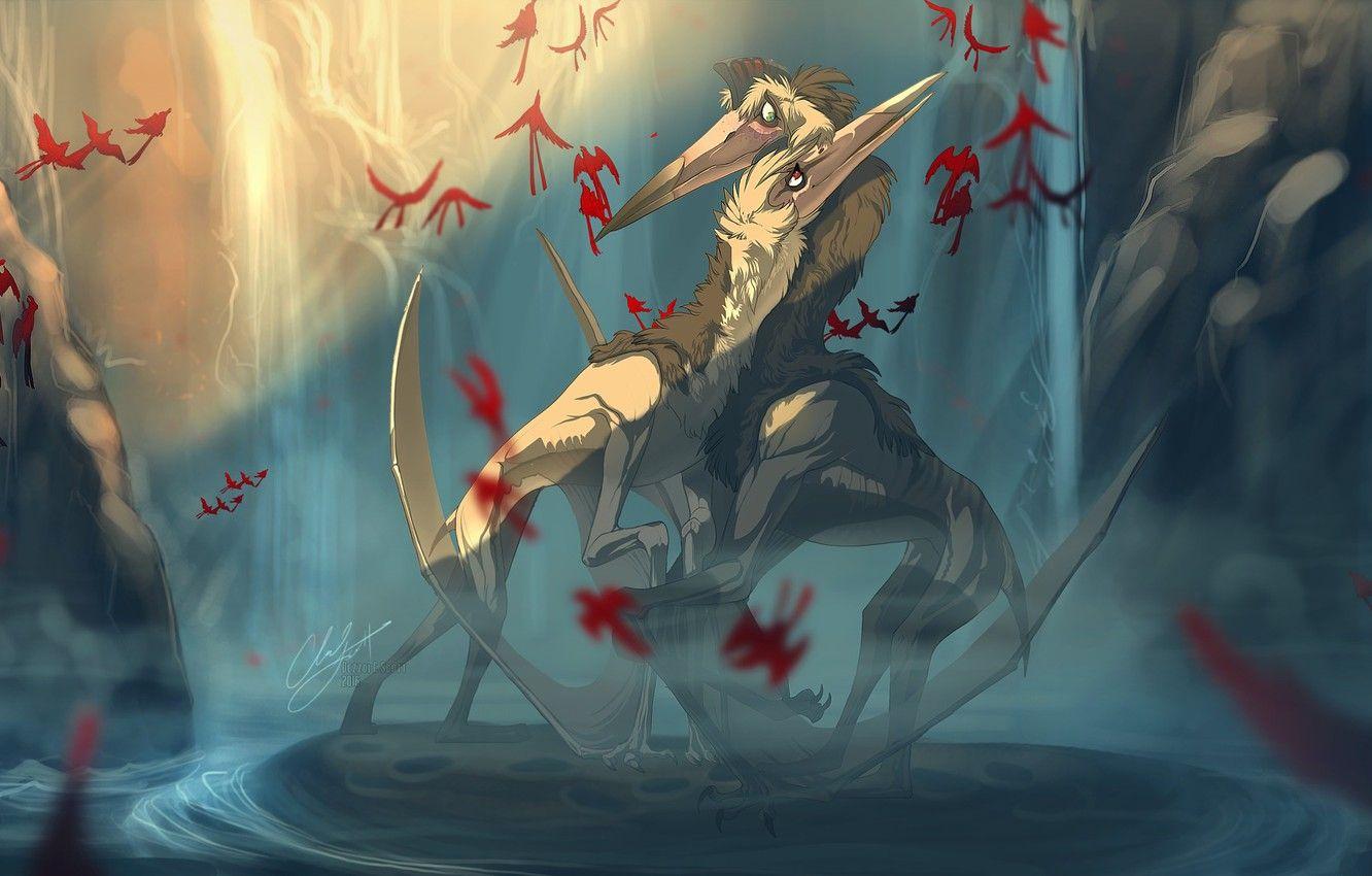1332x850 Wallpaper wings, pose, dinosaurs .