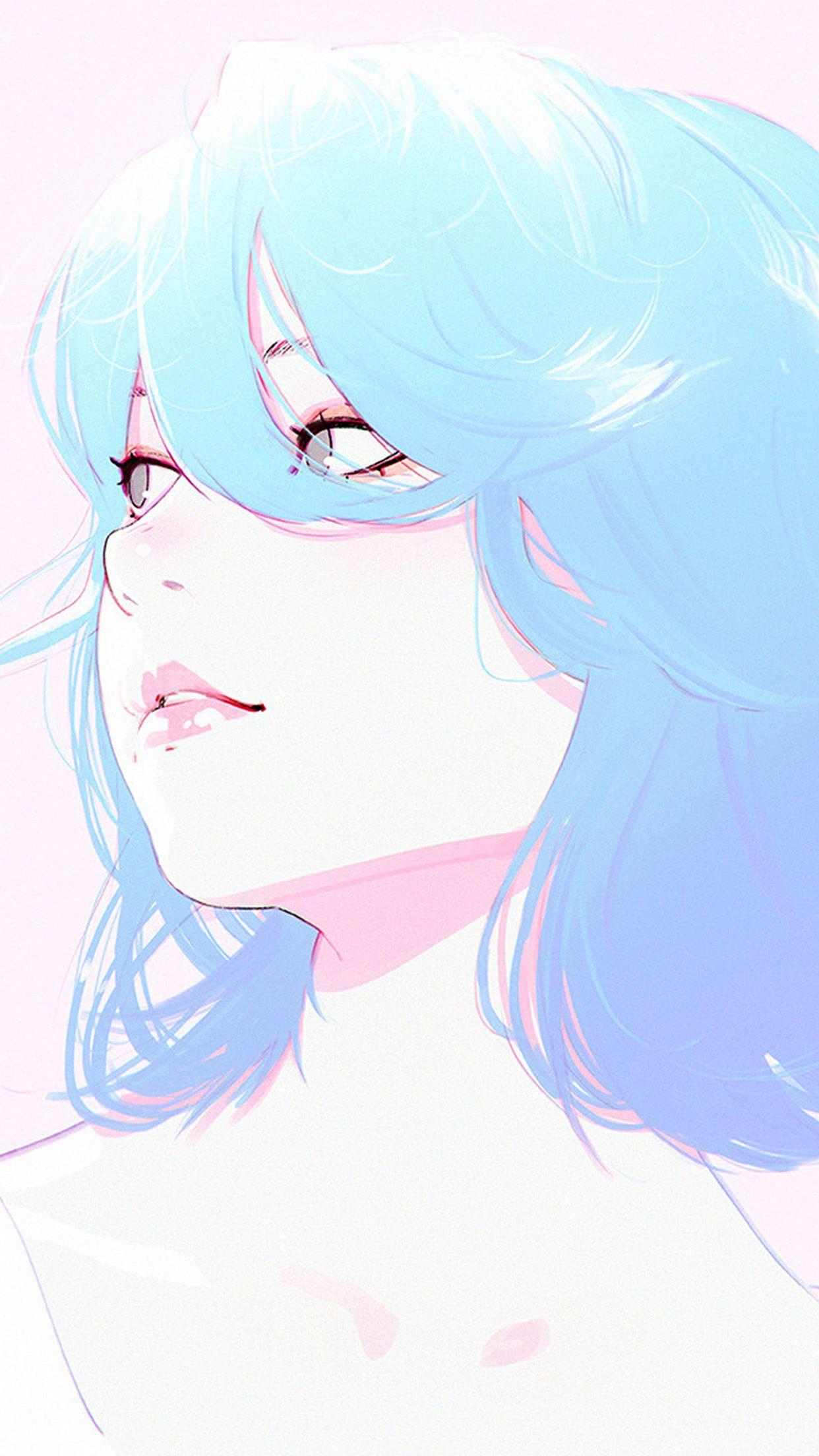 1242x2208 Anime Face Wallpaper