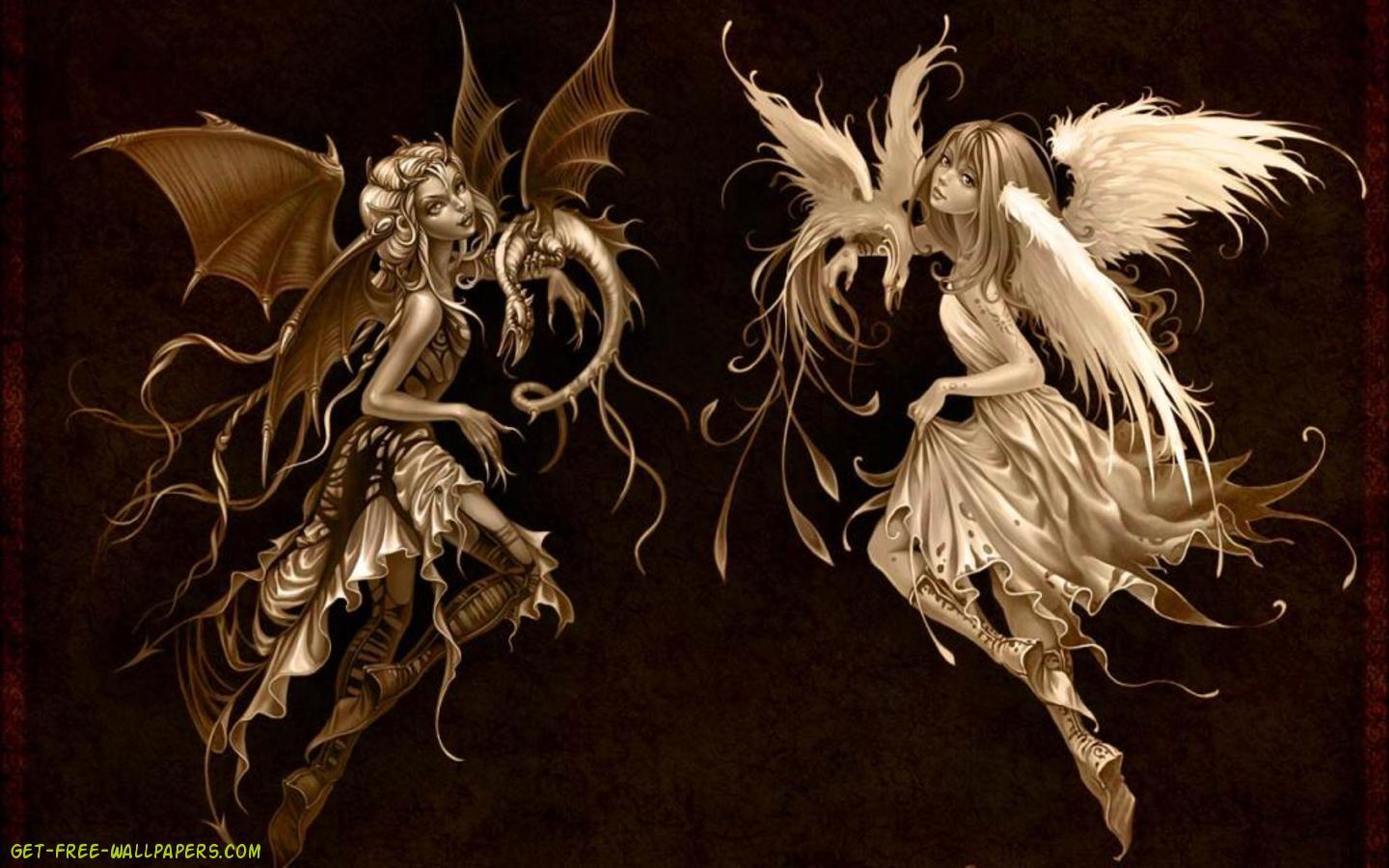 1440x900 Free download Angel Devil Wallpaper .