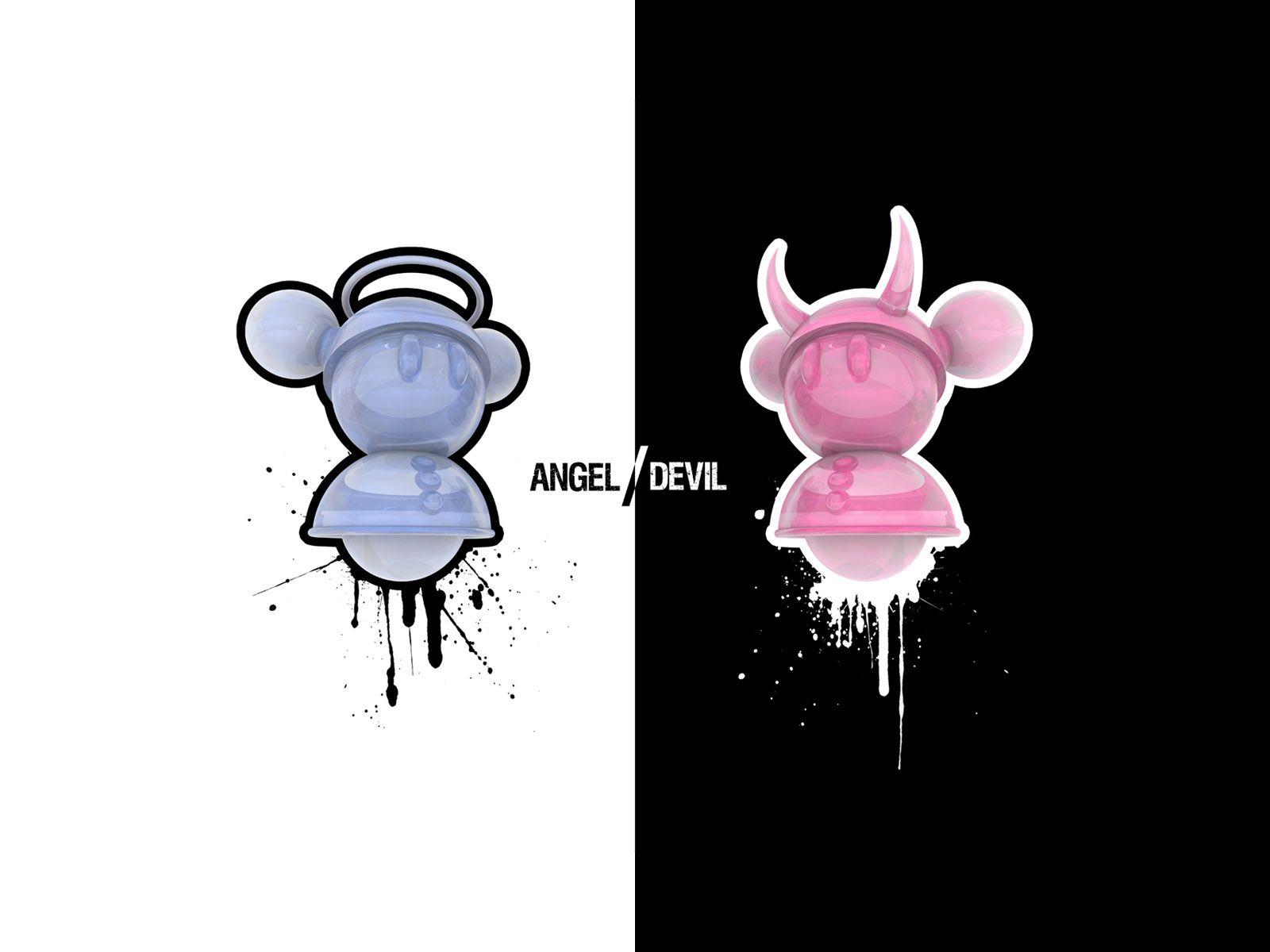 1600x1200 Angel and devil wallpaper. Angel and .