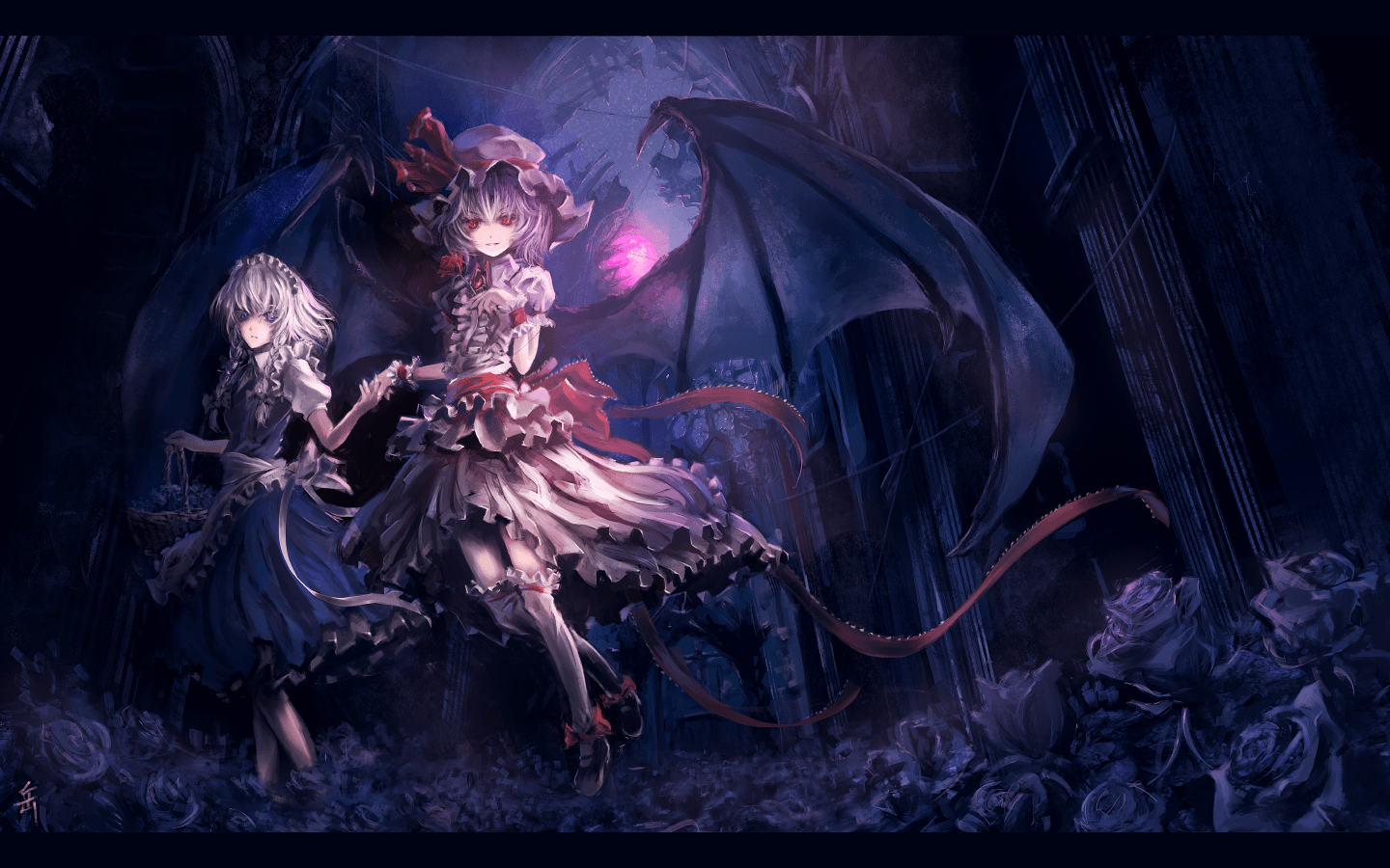 1440x900 #anime, #Flandre Scarlet .