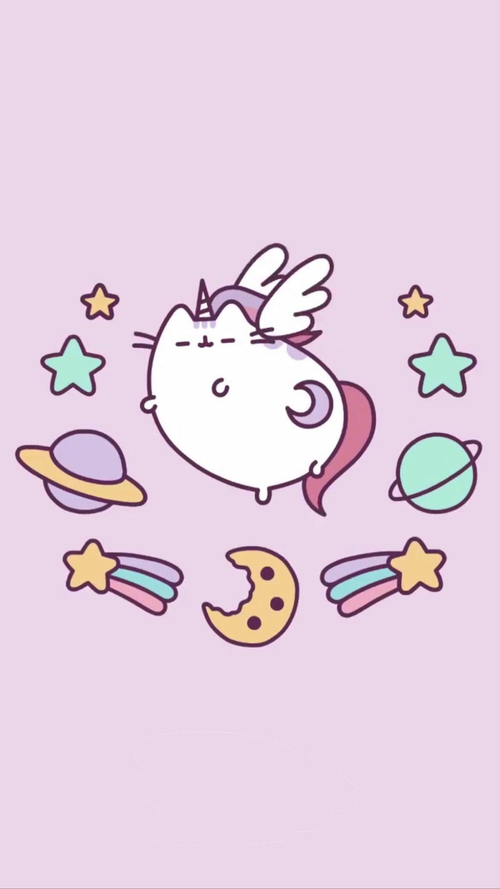 1024x1820 Pusheen Unicorn Wallpaper .