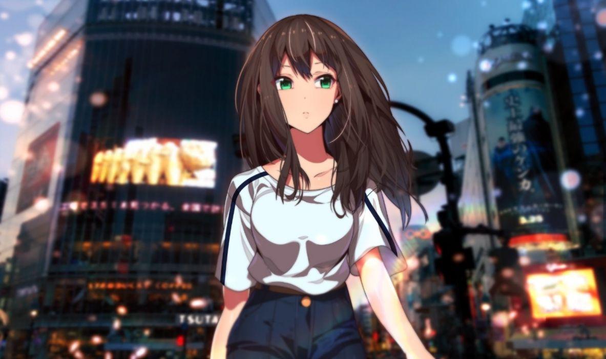 1183x700 Anime Girl City