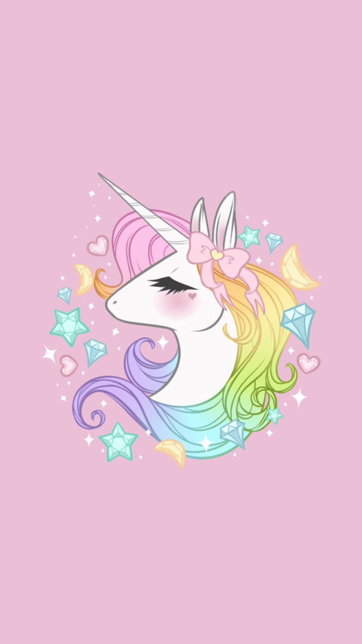 1242x2208 Kawaii Unicorn Wallpaper