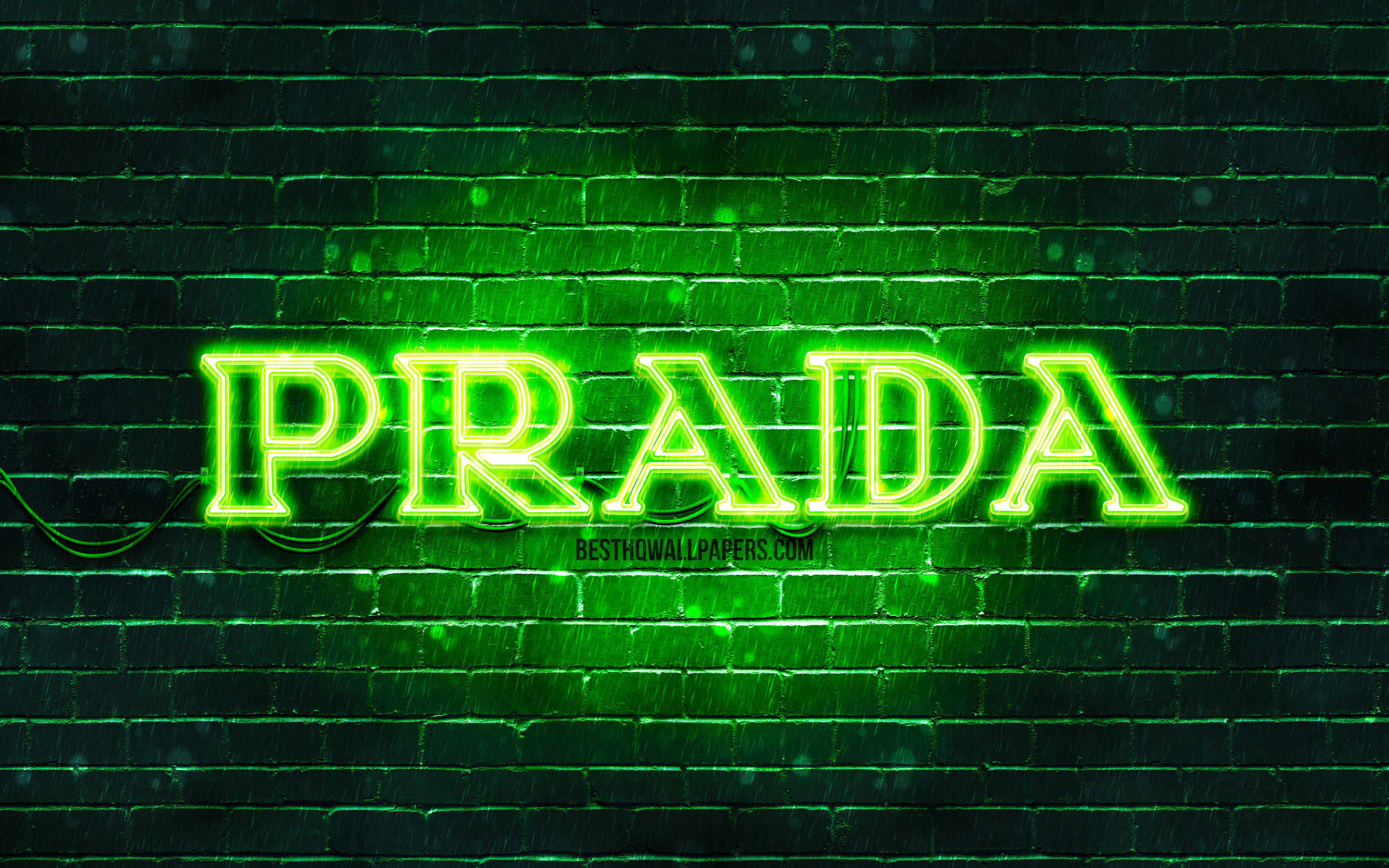 3840x2400 fashion brands, Prada neon logo .