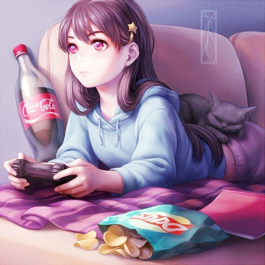 1024x1024 Gamer Girl Wallpaper