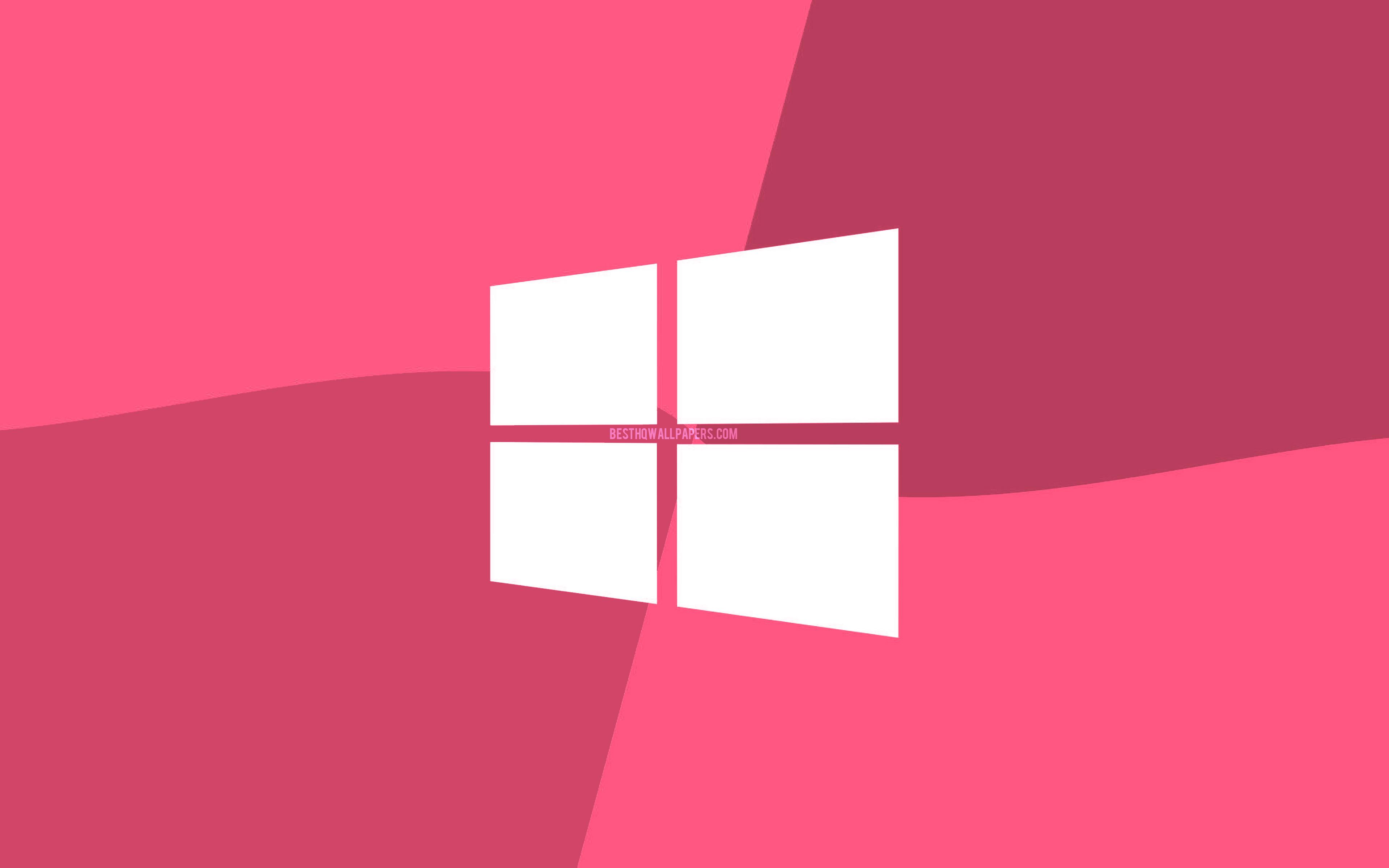 3840x2400 Windows 10 Pink Logo, 4k, Microsoft .