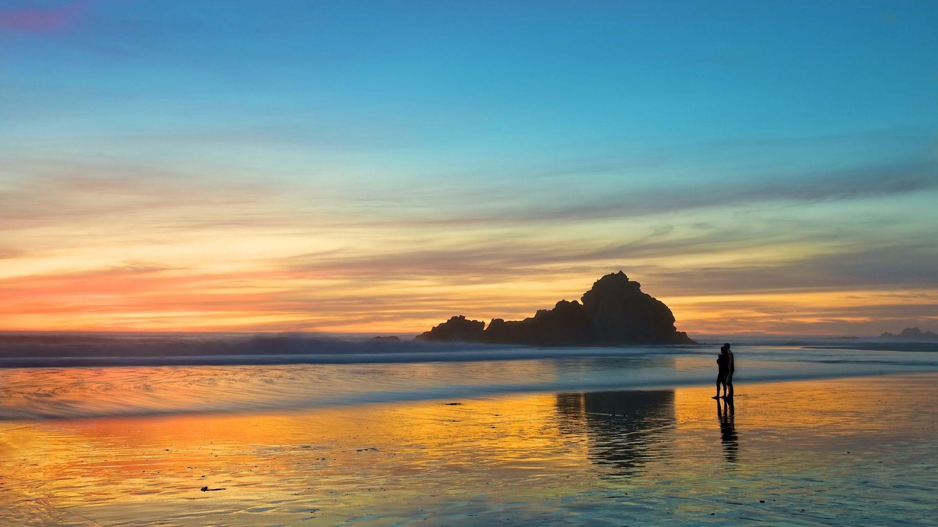 1920x1080 Beach Dusk Wallpaper, Dusk On The Beach HD Wallpaper