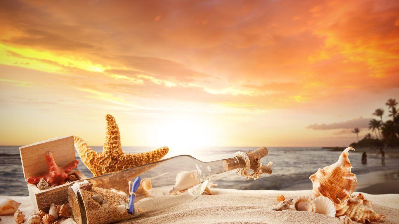 1366x768 Ocean Dinner View Romance Candles Evening Sunset Romantic Beach Free