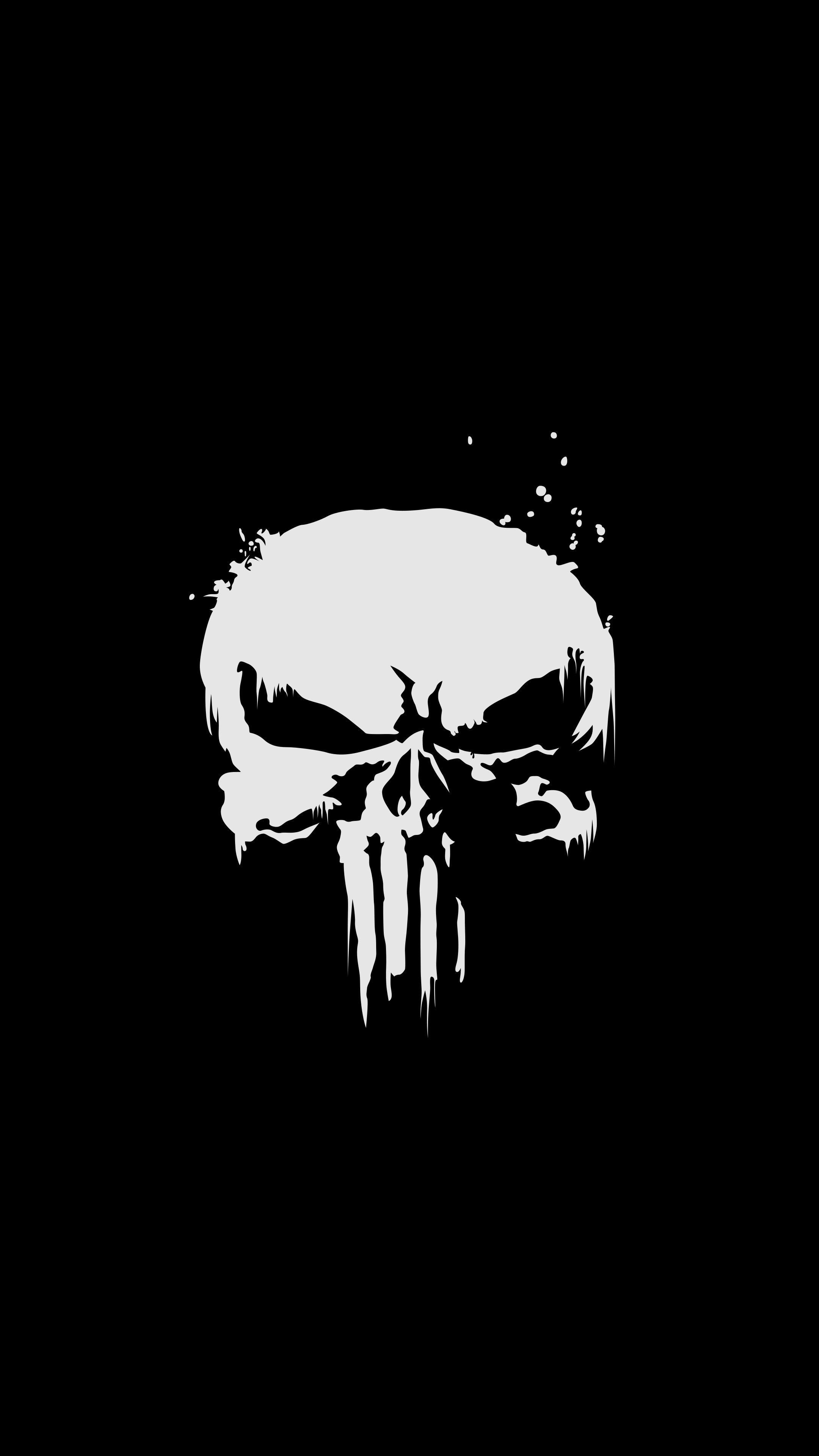 2160x3840 Download The Punisher, skull, minimal .