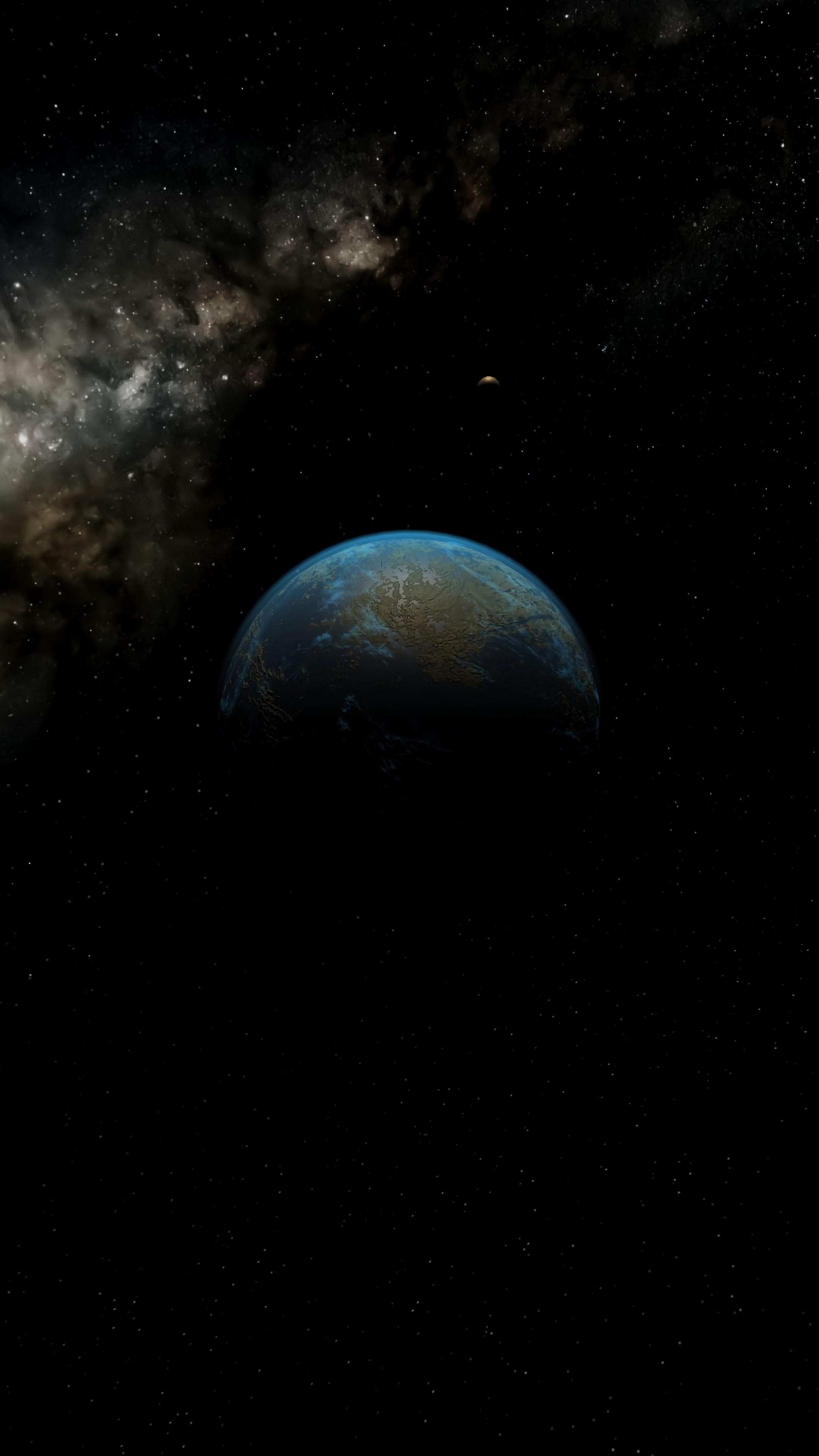 2160x3840 Download Planet, shadow, space, dark .