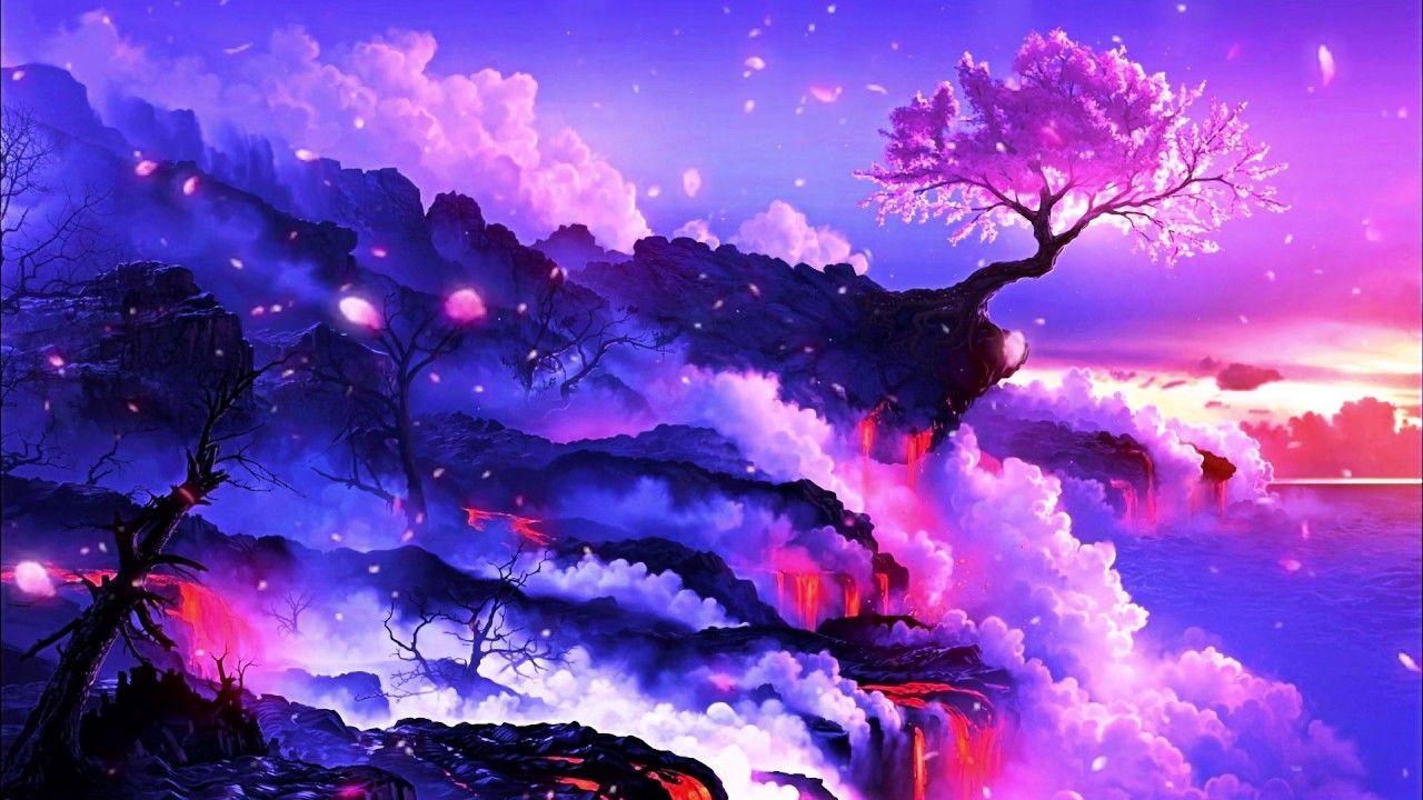 1280x720 Anime Sakura Tree Background