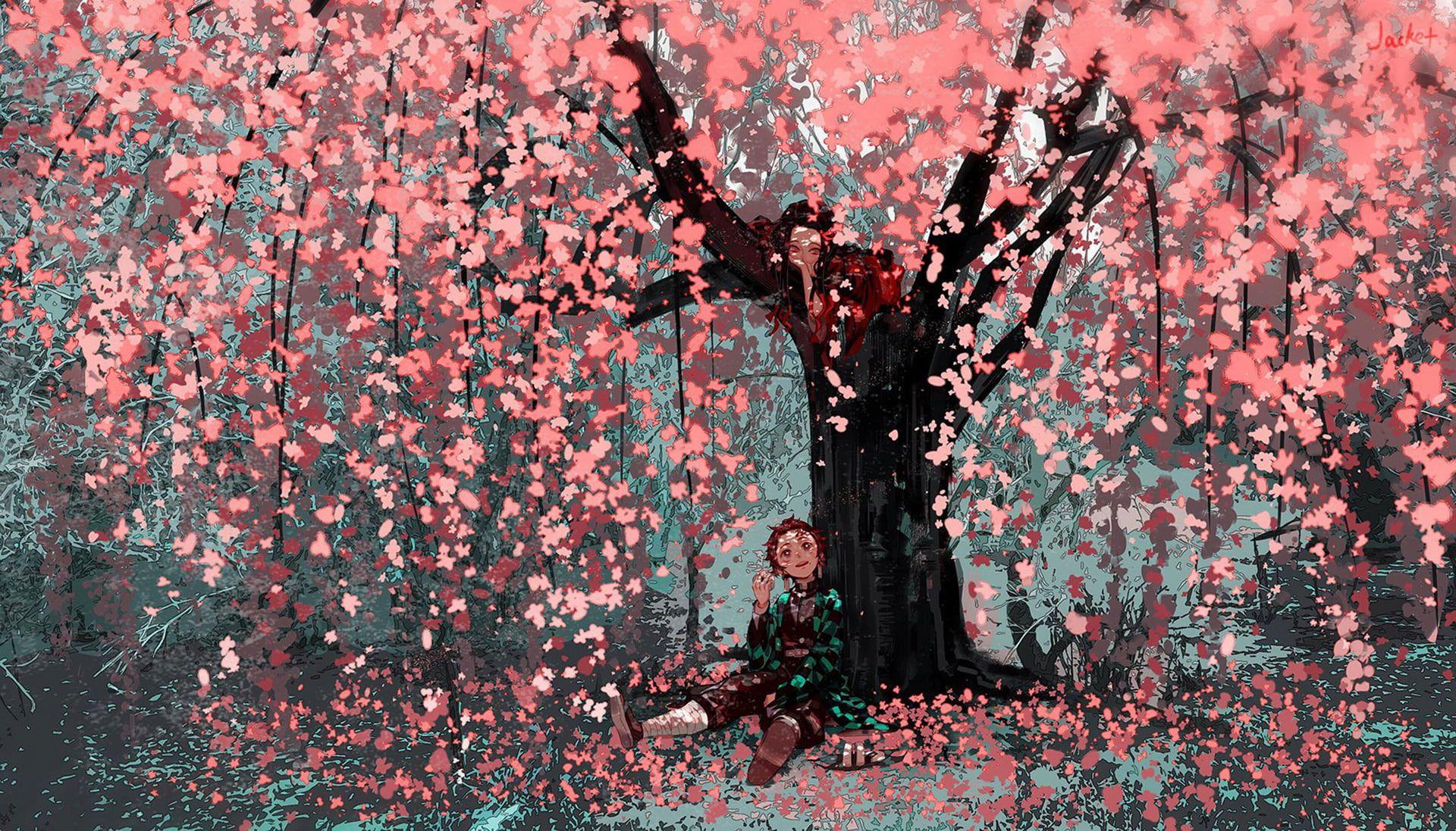1920x1097 Kimetsu no Yaiba wallpaper, anime, artwork, sakura (tree), Tanjiro Kamado • Wallpaper For You HD Wallpaper For Desktop & Mobile