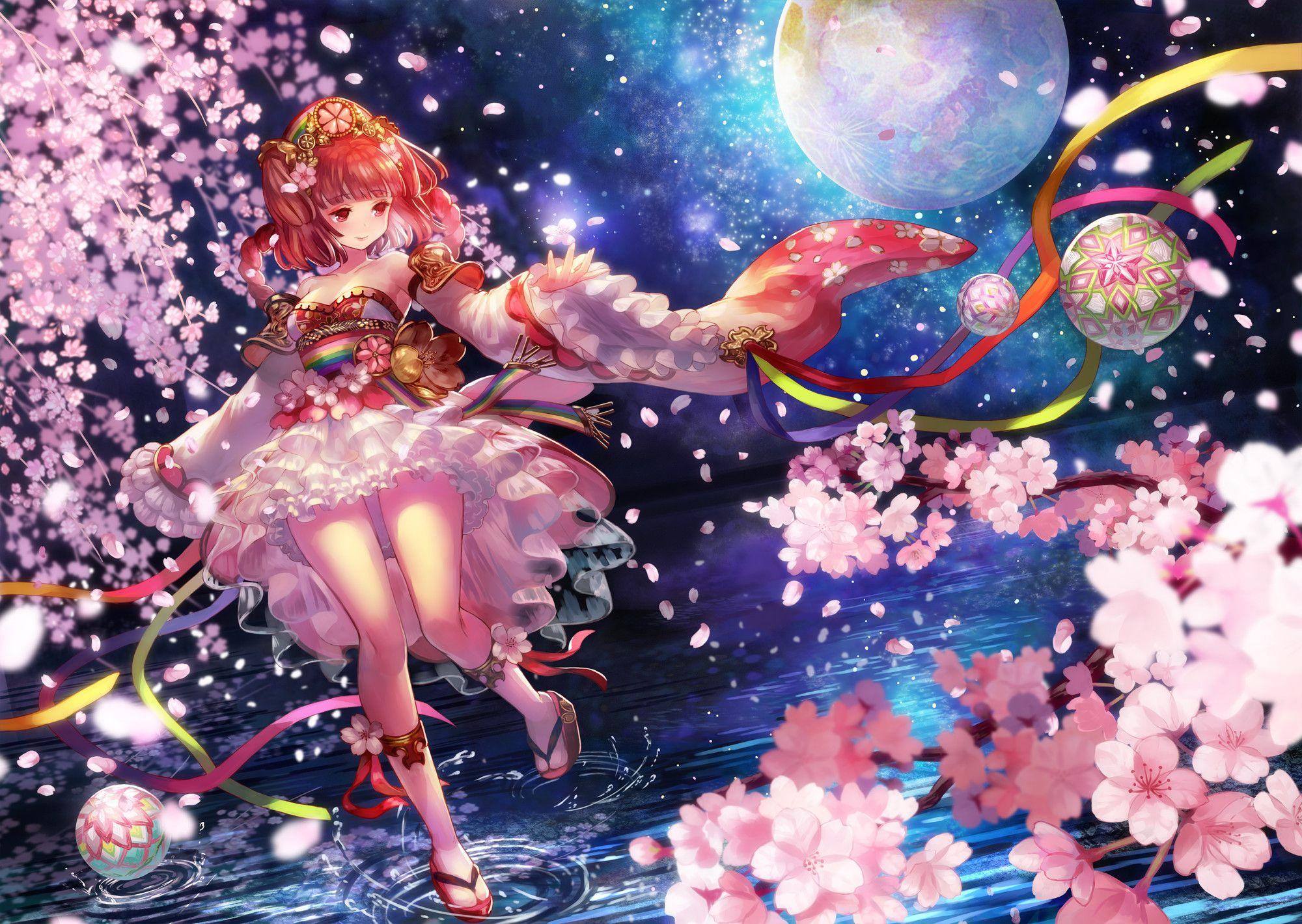 2000x1420 Anime Cherry Blossomwallpaper