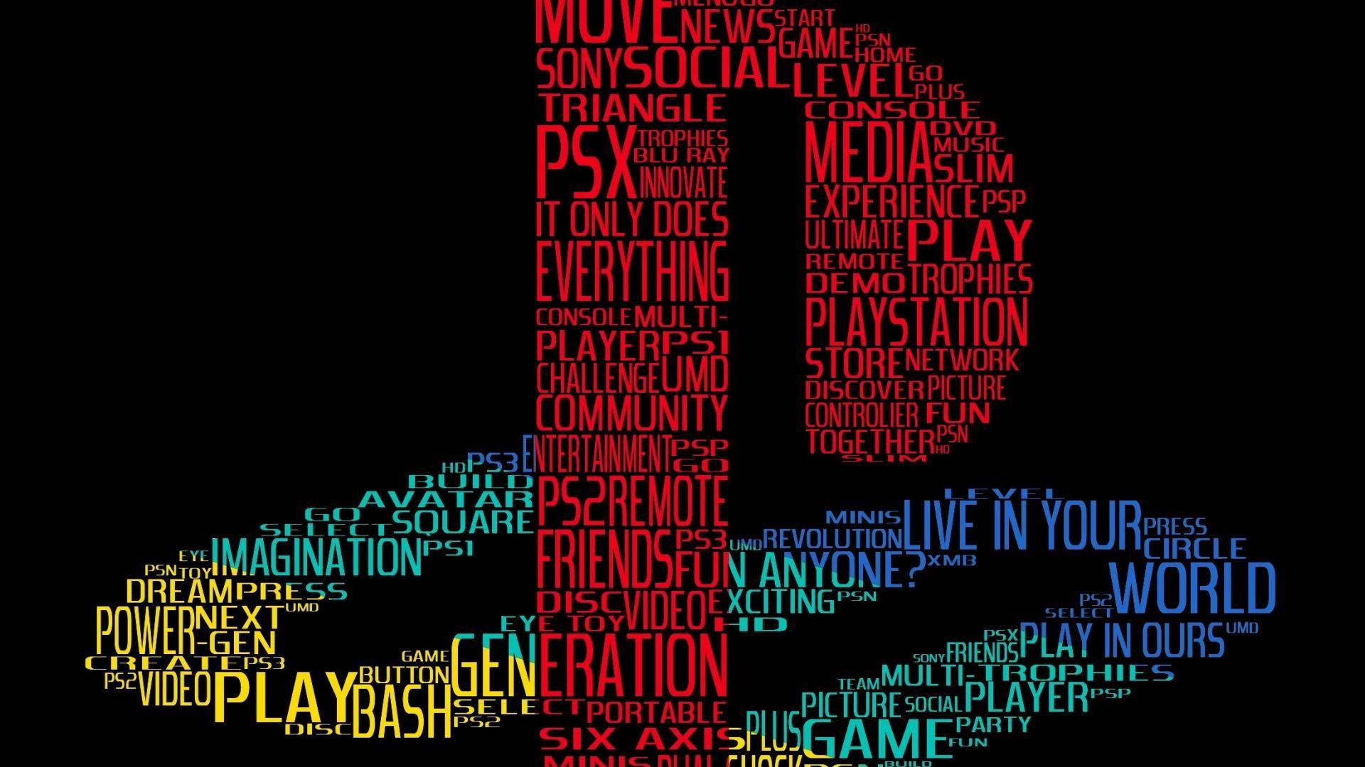 1920x1080 Playstation sony phông chữ typography trò chơi điện tử hình nền