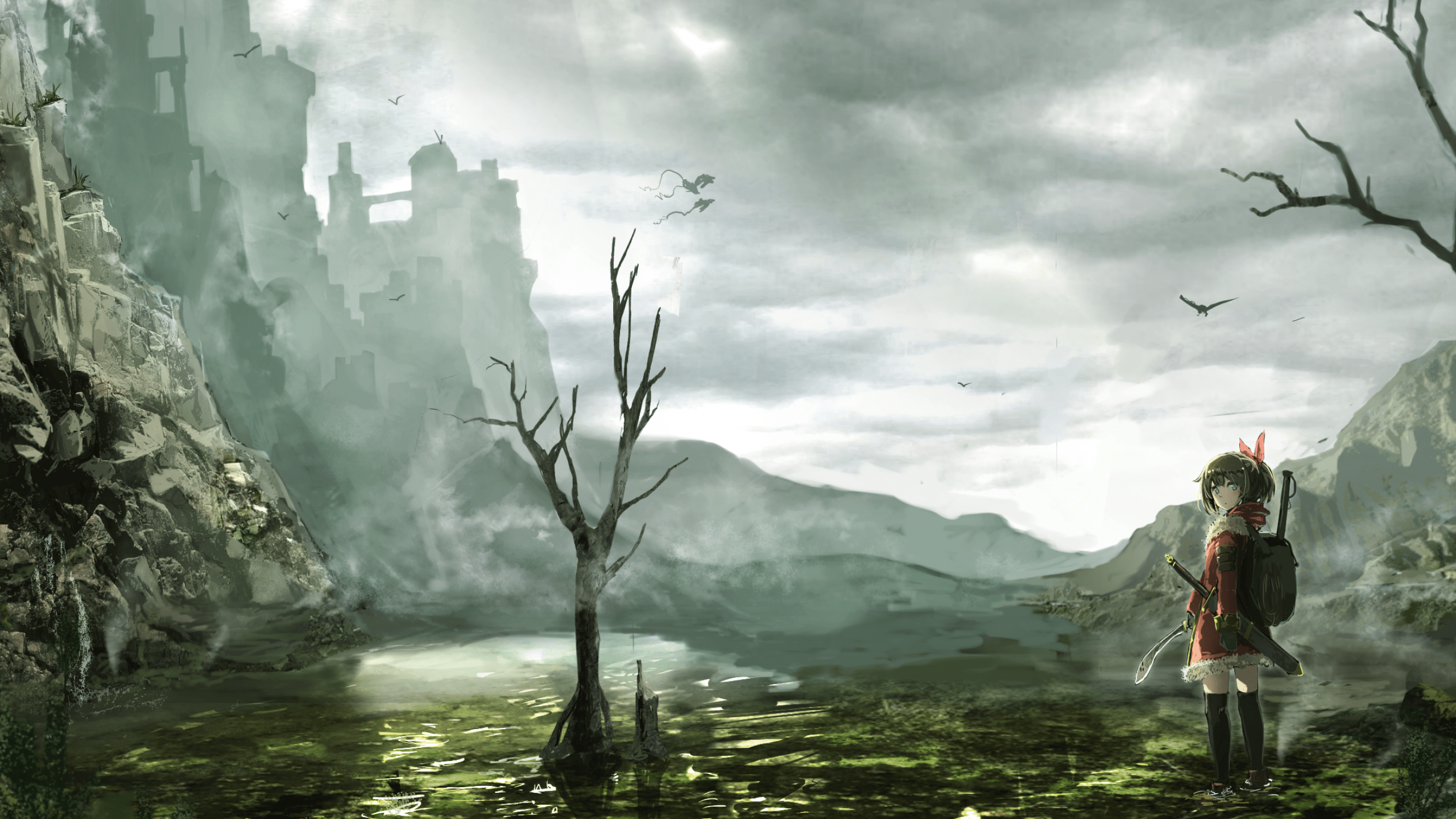 2560x1440 Download 2560x1440 Anime Girl, Painting .