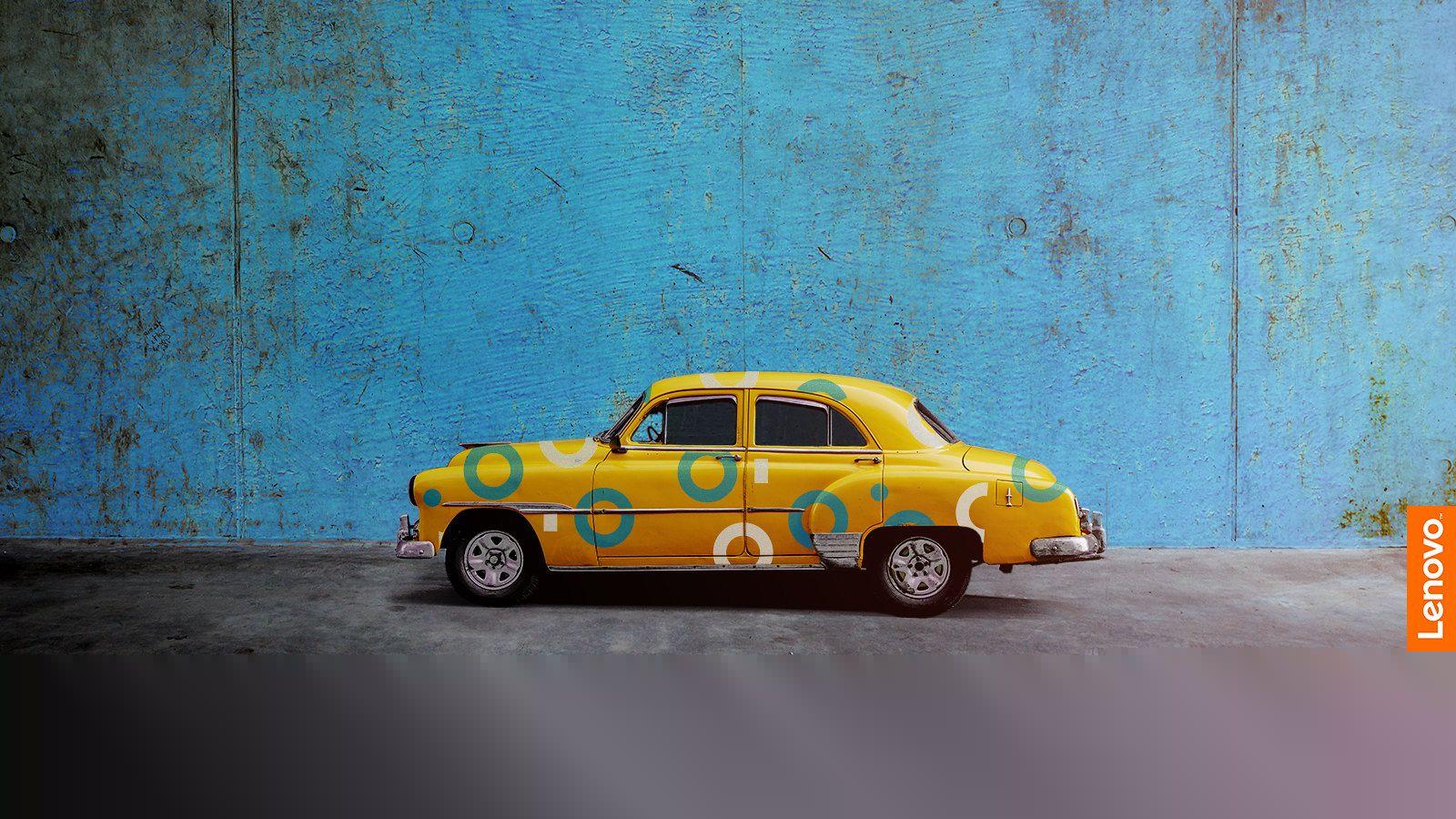 1600x900 Lenovo Yellow Car
