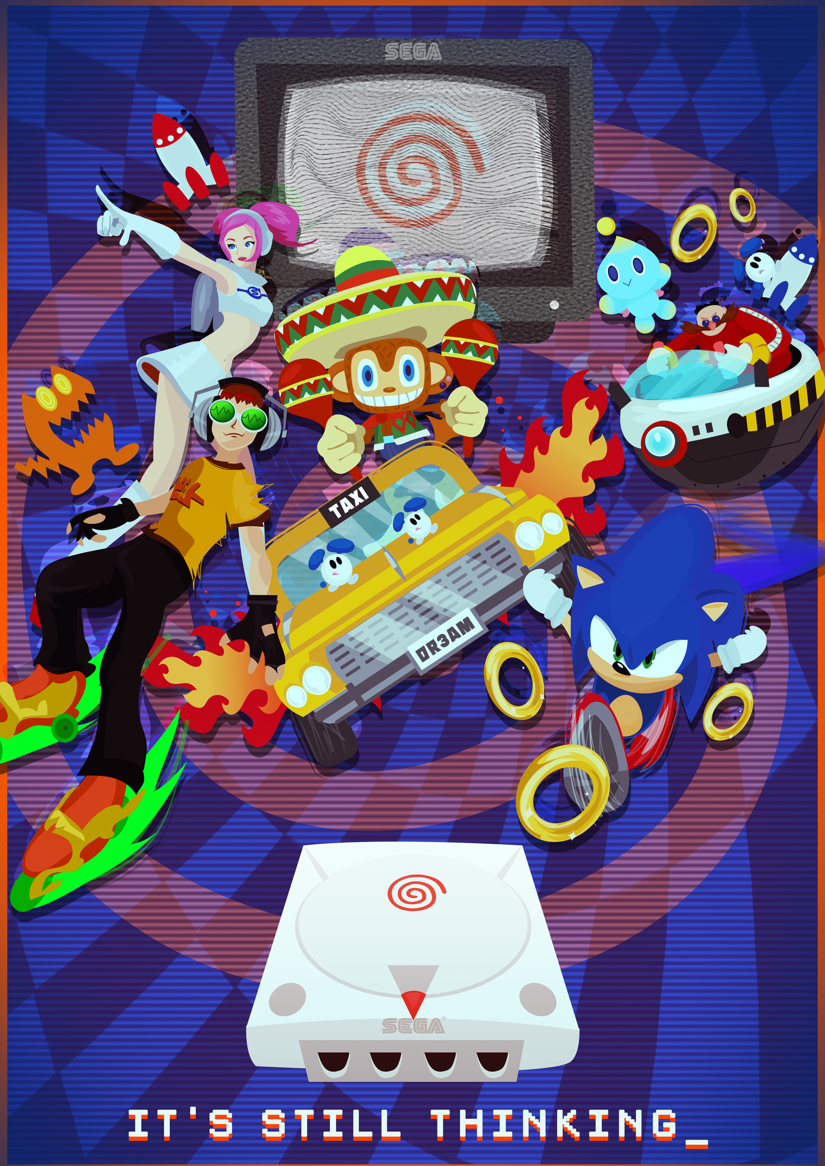 3508x4961 Sega dreamcast, Sega, Video game
