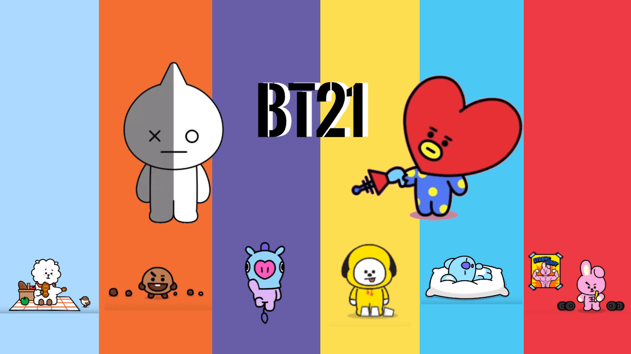 1280x719 Wallpaper for Desktop BT21 .line.