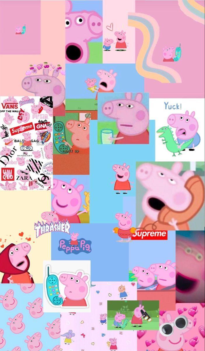 703x1200 Peppa pig wallpaper, Pink wallpaper .com
