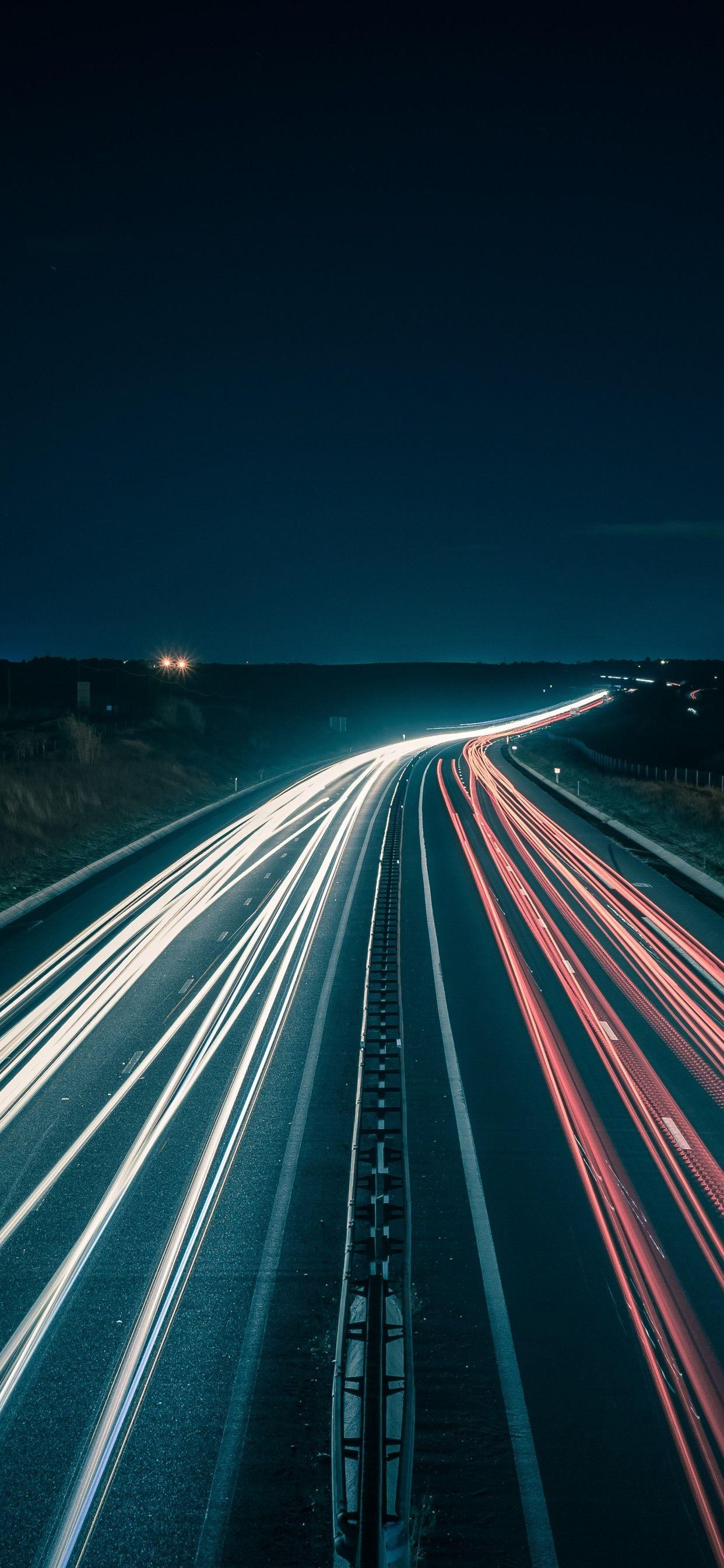 1242x2688 Wallpaper Night, Road, Light Lines .best