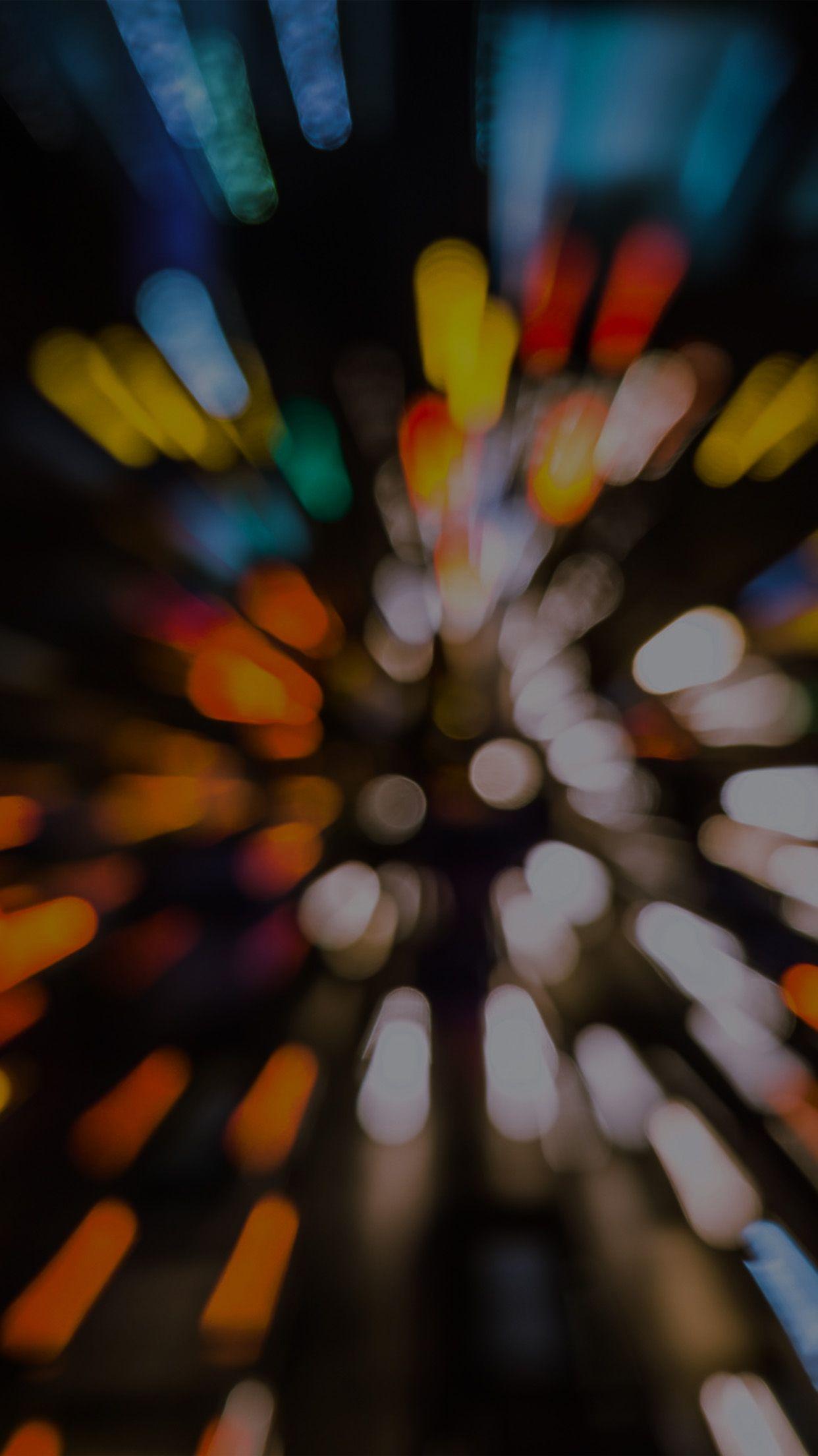 1242x2208 Bokeh Light Fast Speed Pattern Rainbow Dark Android wallpaper HD wallpaper