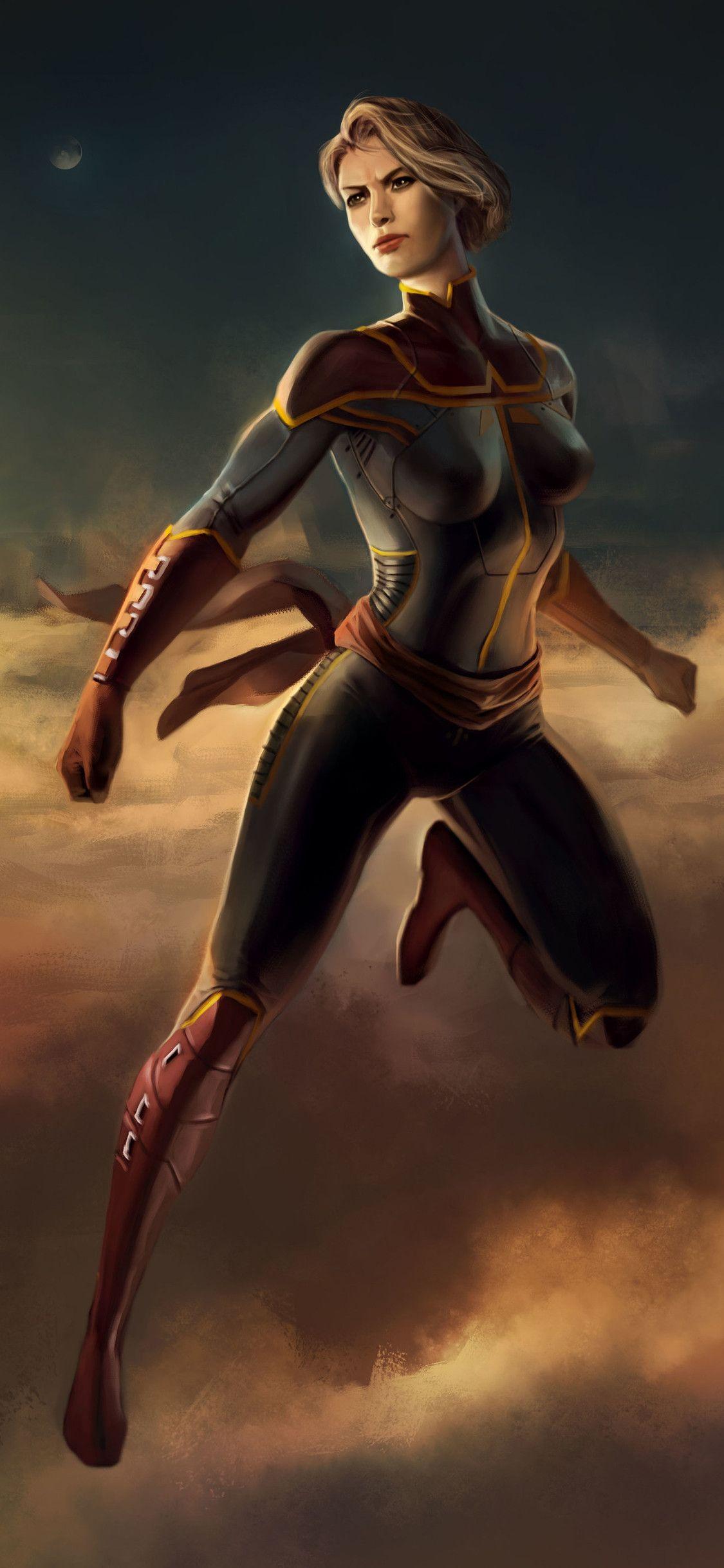 1125x2436 Captain Marvel Comic Art .itl.cat
